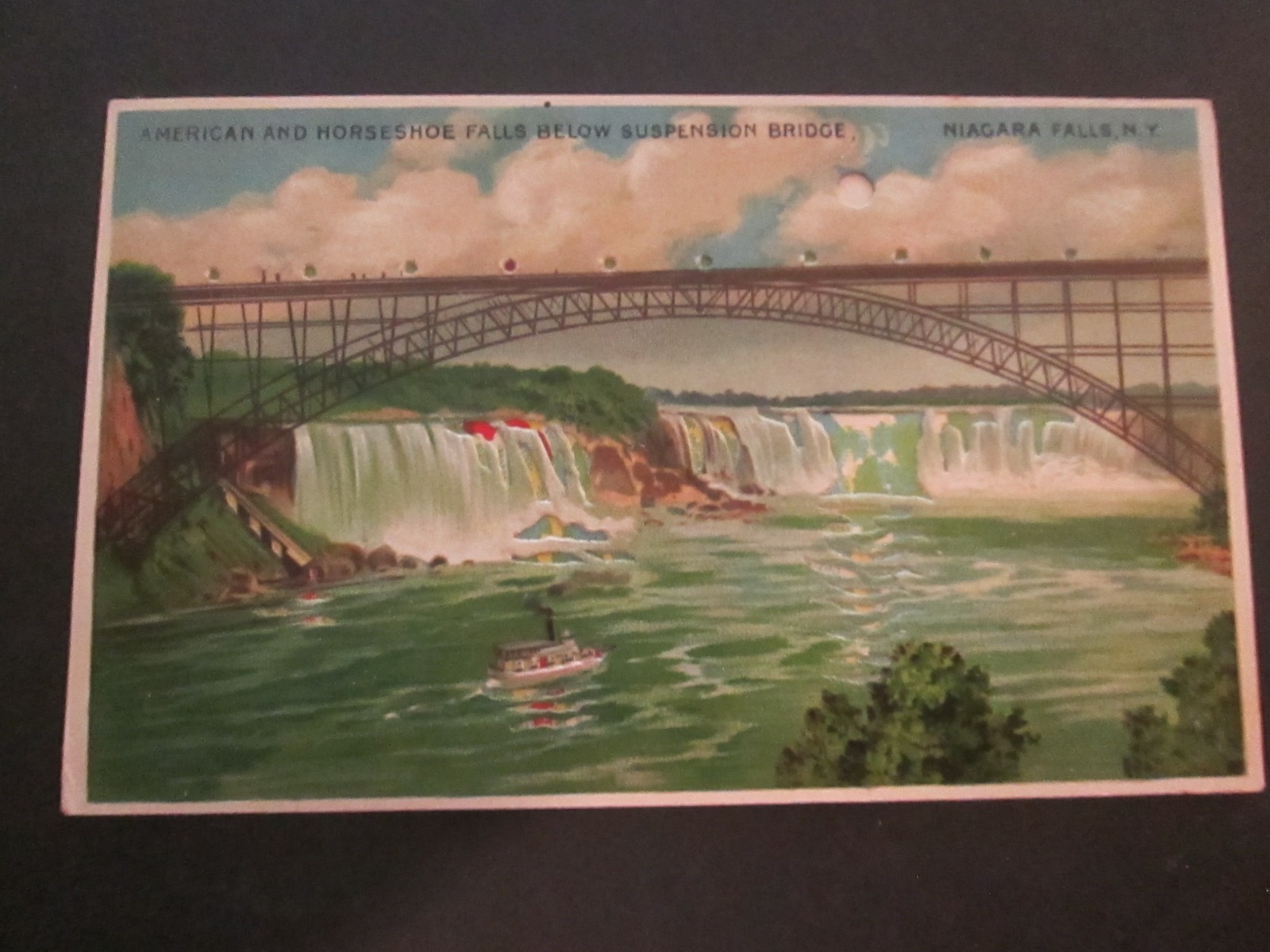 postcard Hold to light Niagara Falls American Falls
