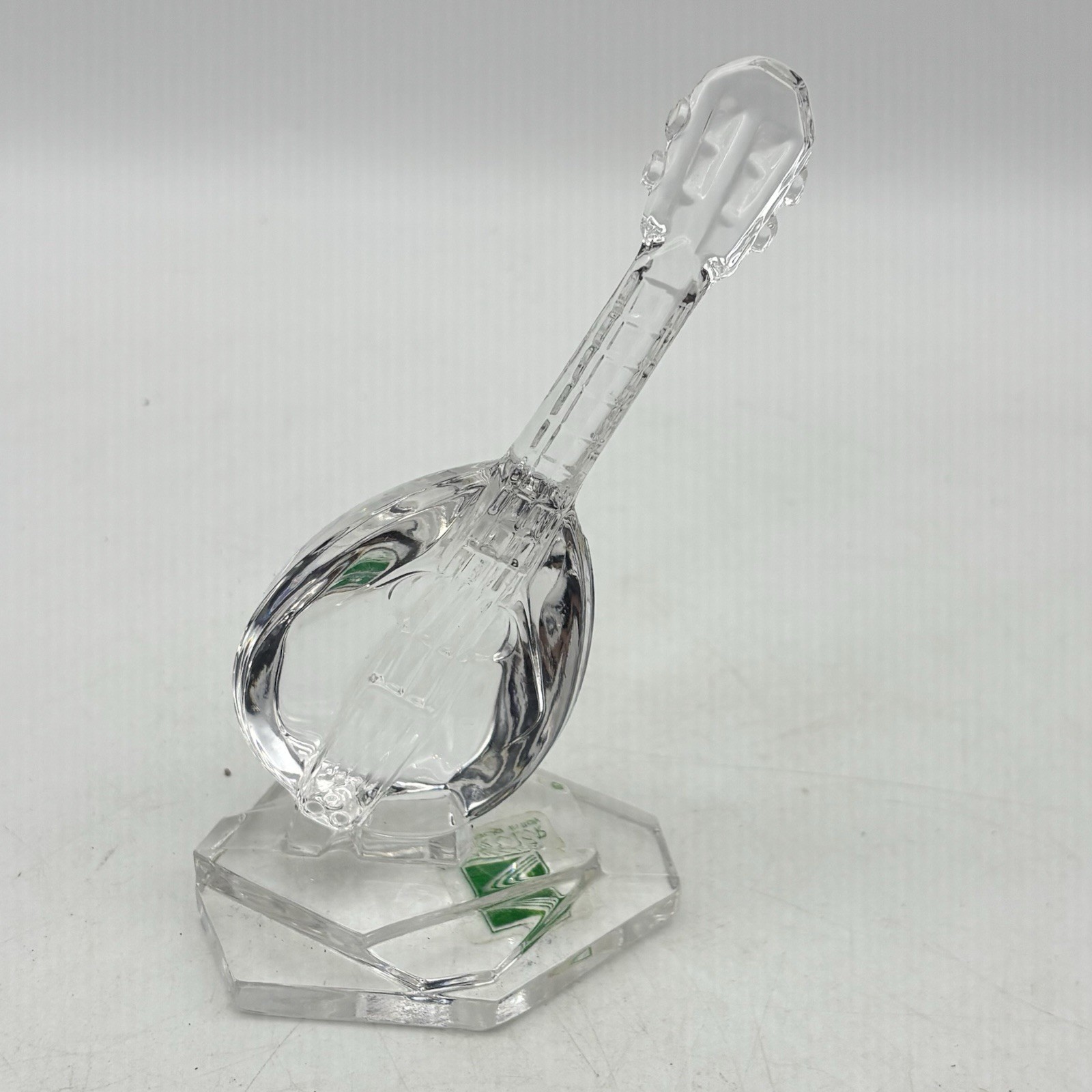 Vintage Kristalcolor Italy Lead Crystal Mandolin Lute Figurine Paperweight 24%