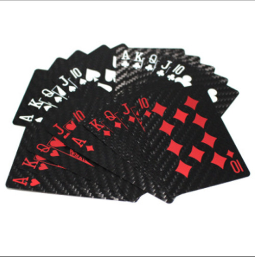1 Deck Black Poker Playing Cards Carbon Fiber High Quality Durable Waterproof