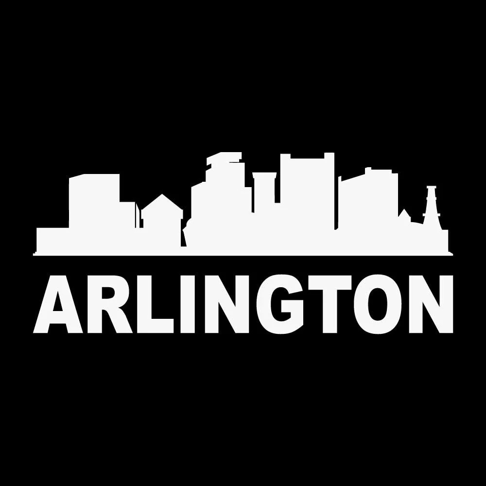 Arlington Virginia City Skyline Cityscape Decal Sticker White Die Cut Vinyl