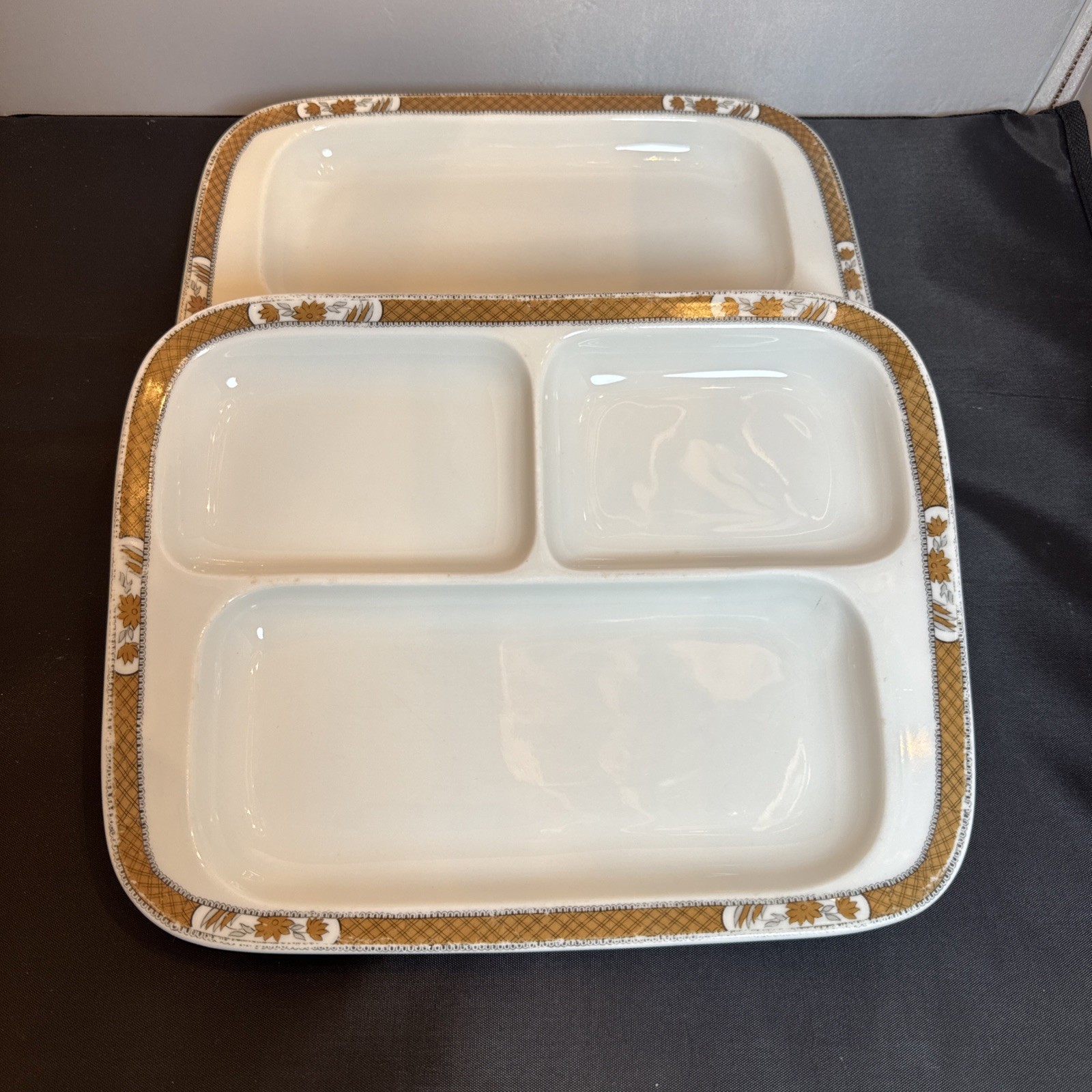 VTG MCM (2) Rosenthal Albert Pick-Barth Decorative Ceramic Divider Trays