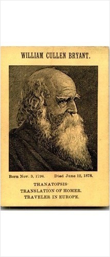 William Cullen Bryant Steel Engraved Portrait Card 1890s Thanatopsis Homer William Cullen Bryant Steel Engraved Portrait Card 1890s Thanatopsis Homer