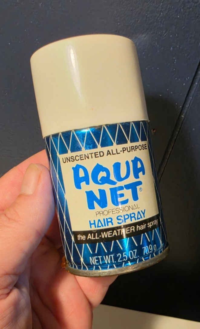 Vintage Aqua Net Hair Spray Tin Aerosol Can 2.5 Oz Ounce