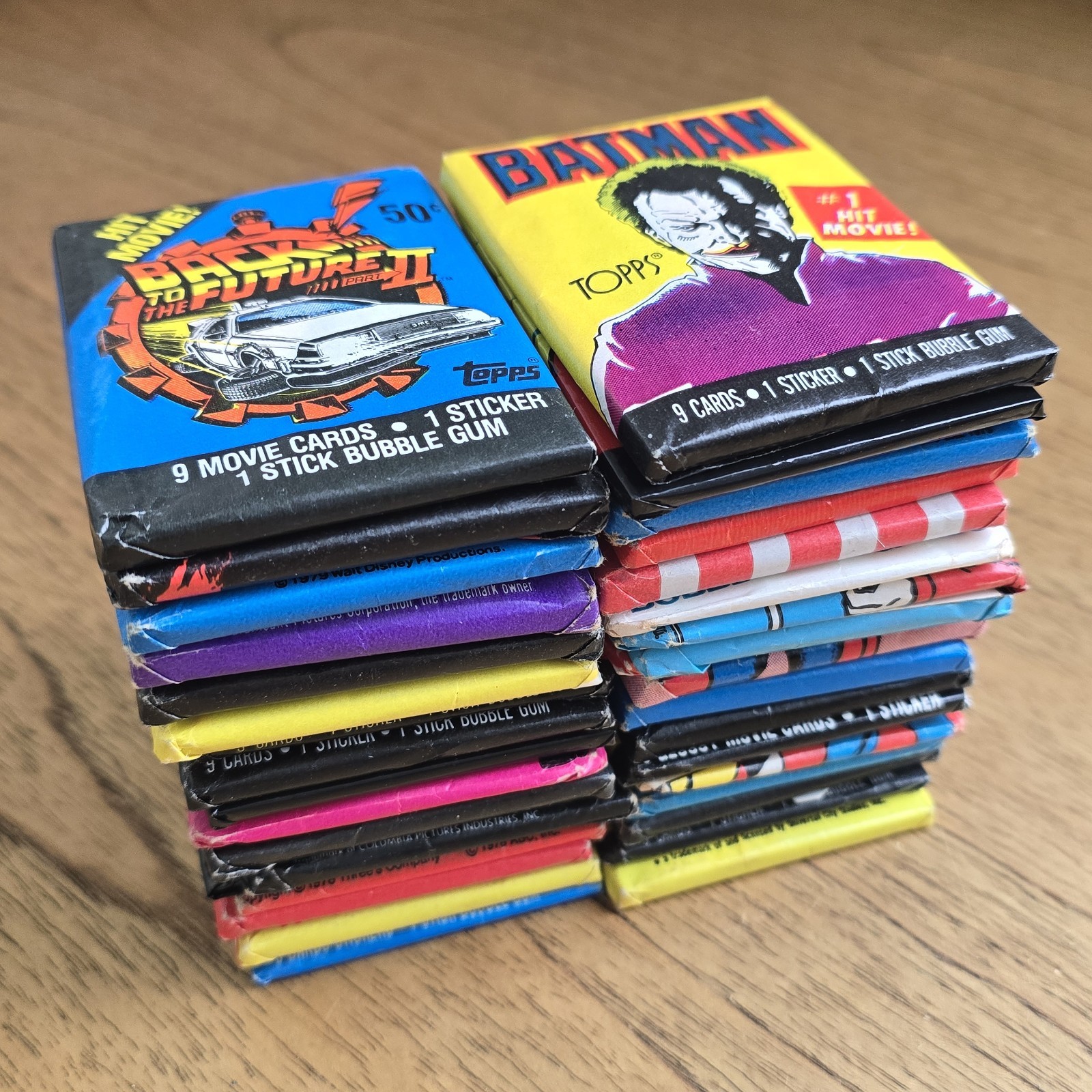 Mixed Lot of 35 Sealed Non-Sport Trading Card Wax Packs Vintage Batman Movie Mixed Lot of 35 Sealed Non-Sport Trading Card Wax Packs Vintage Batman Movie