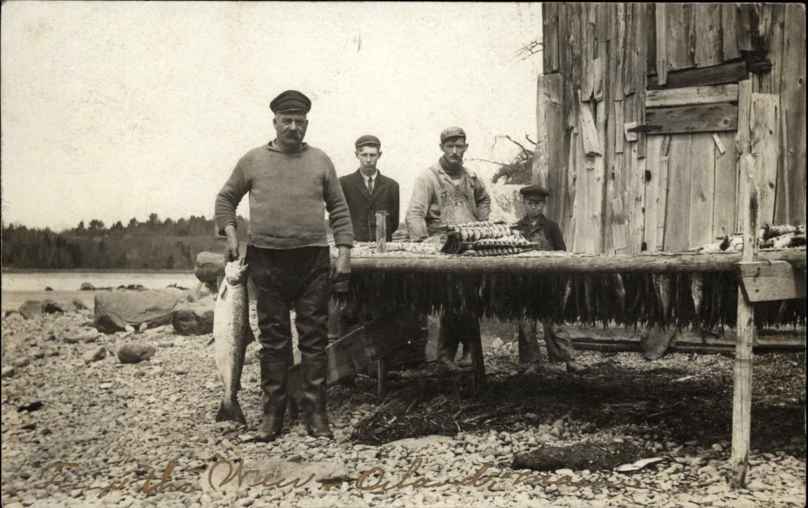 Orland Maine ME GREAT PHOTOGRAPHY Fishing Fishermen Real Photo Postcard