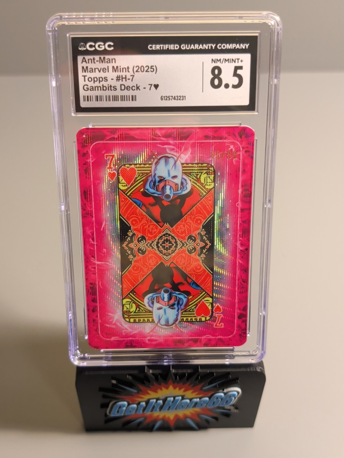 Ant-Man CGC 9 2025 TOPPS Marvel Mint #H-7 GAMBIT'S Deck Card 85/99 7 Of Hearts