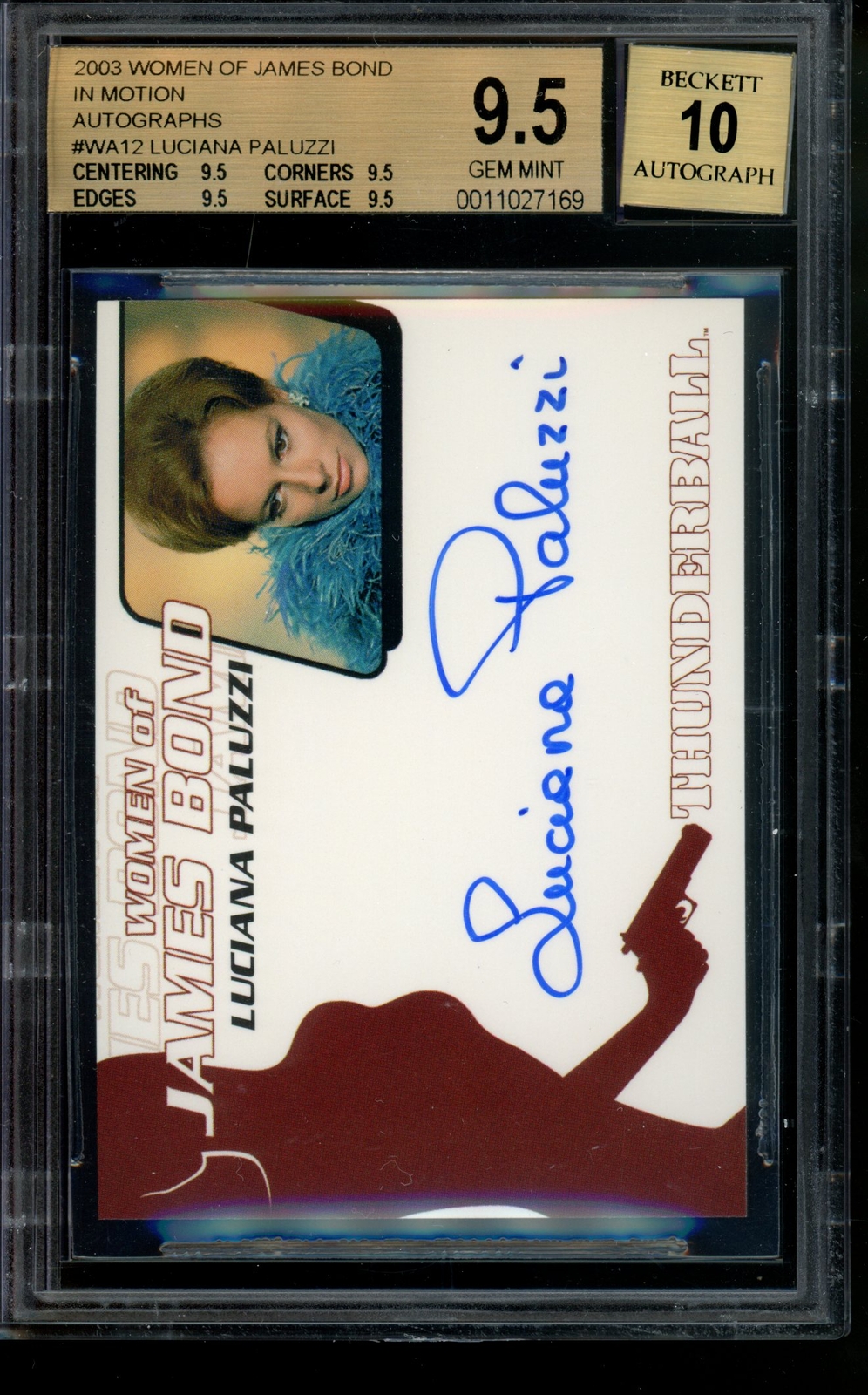 2003 Women of James Bond Autograph Luciana Paluzzi Limited Auto BGS 9.5/10