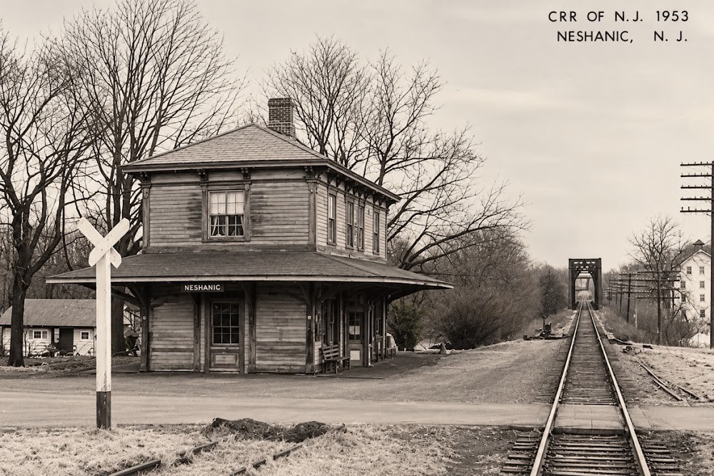 CRR Railroad Train Depot Neshanic New Jersey REPRINT RPPC Postcard E549 CRR Railroad Train Depot Neshanic New Jersey REPRINT RPPC Postcard E549