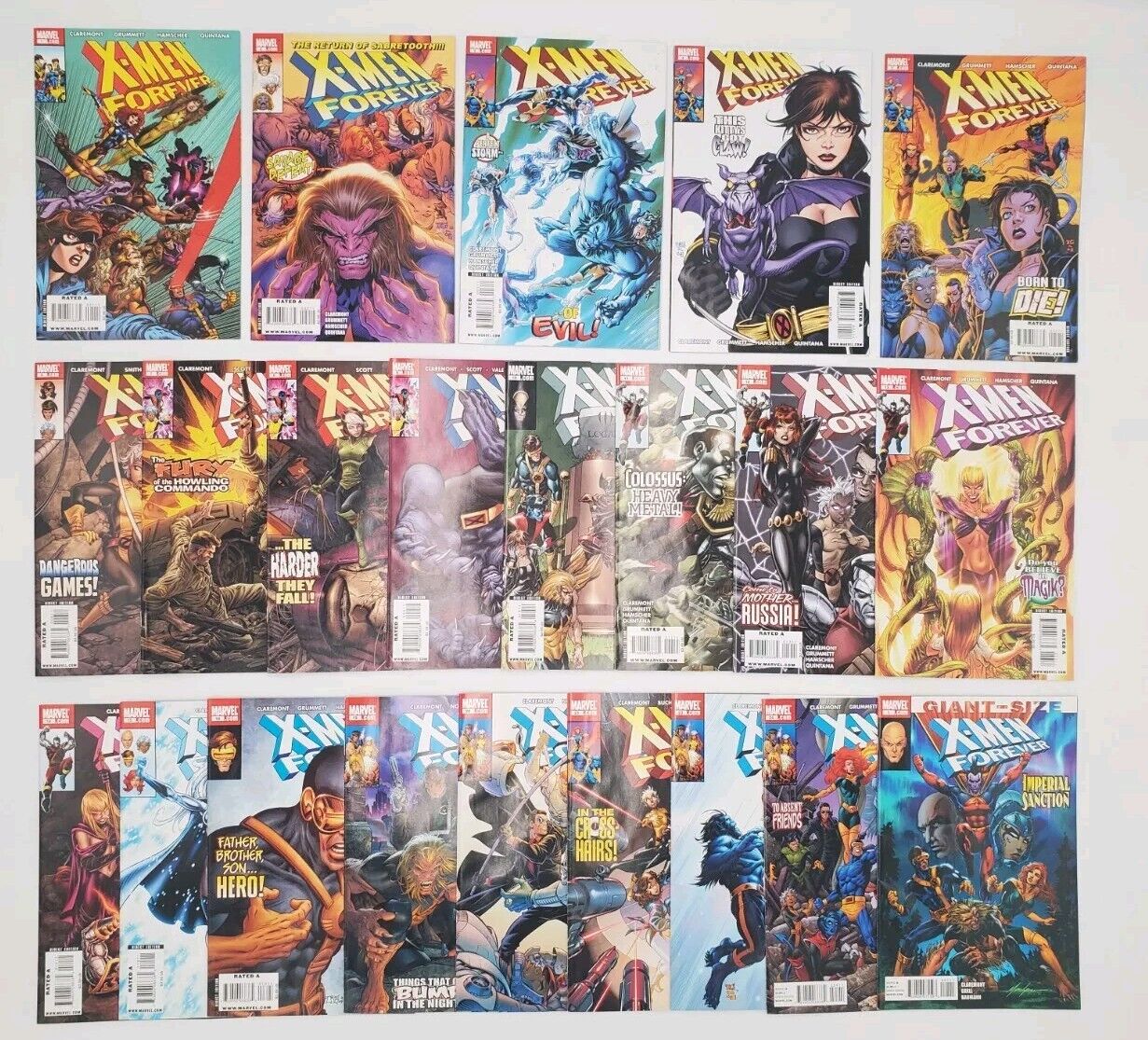 Marvel Comics X-MEN FOREVER #1-24, GIANT-SIZED #1 Missing 16, 17 Chris Claremont