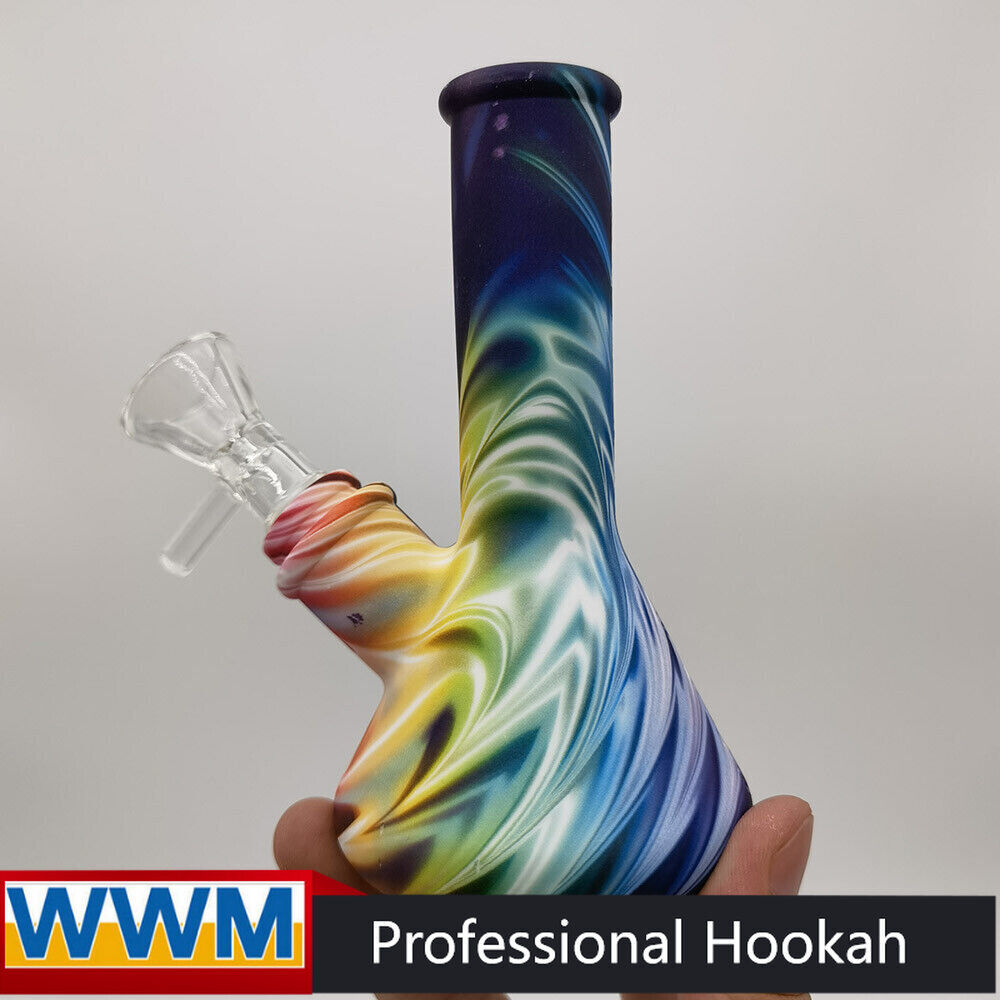 4.7inch Silicone Smoking Hookah Water Pipe Bong Bubbler Shisha Bongs Glass Bowl
