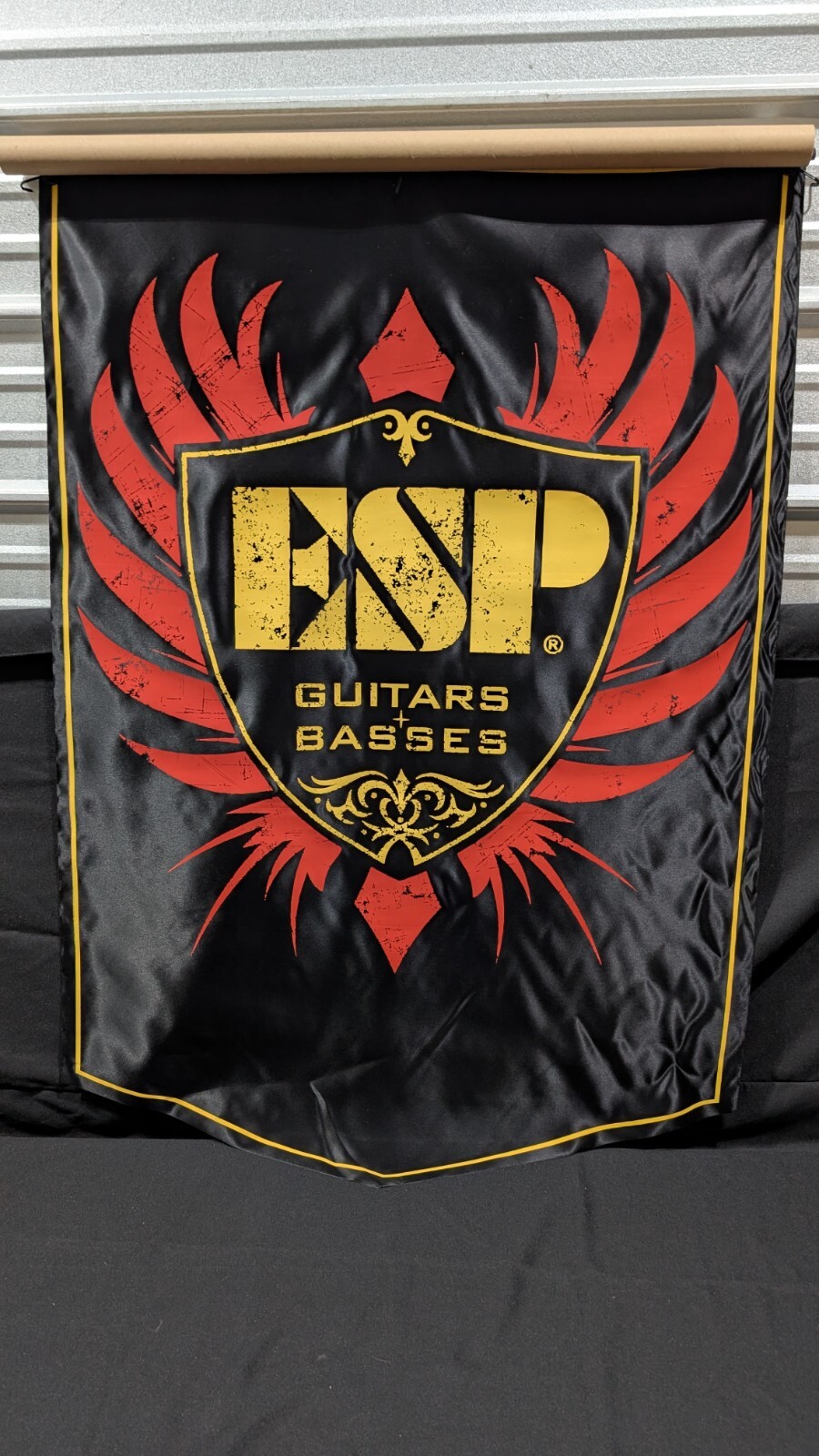 ESP Guitar Basses Silk Hollywood Banner Rare Dealer Only USA Black Red Yellow