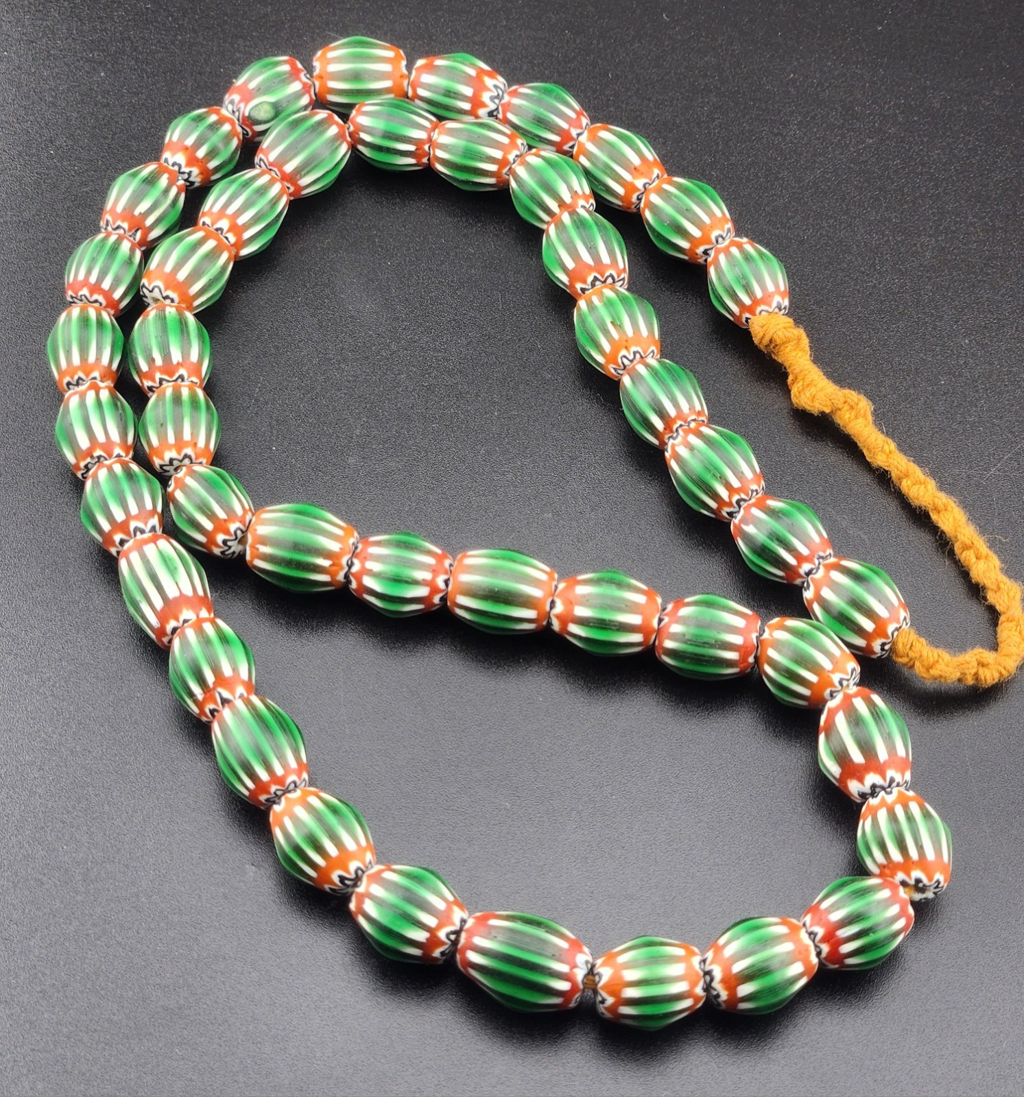 Vintage Venetian Style Chevron Beads 10mm Beautiful string