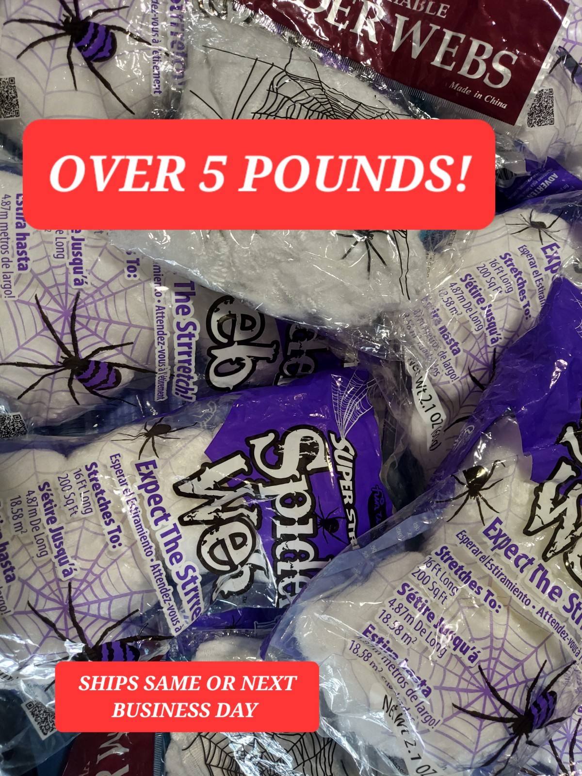 5+ POUNDS Fake Cobwebs Spiderweb Halloween Bulk Spider Web Cob Cobweb  Wholesale