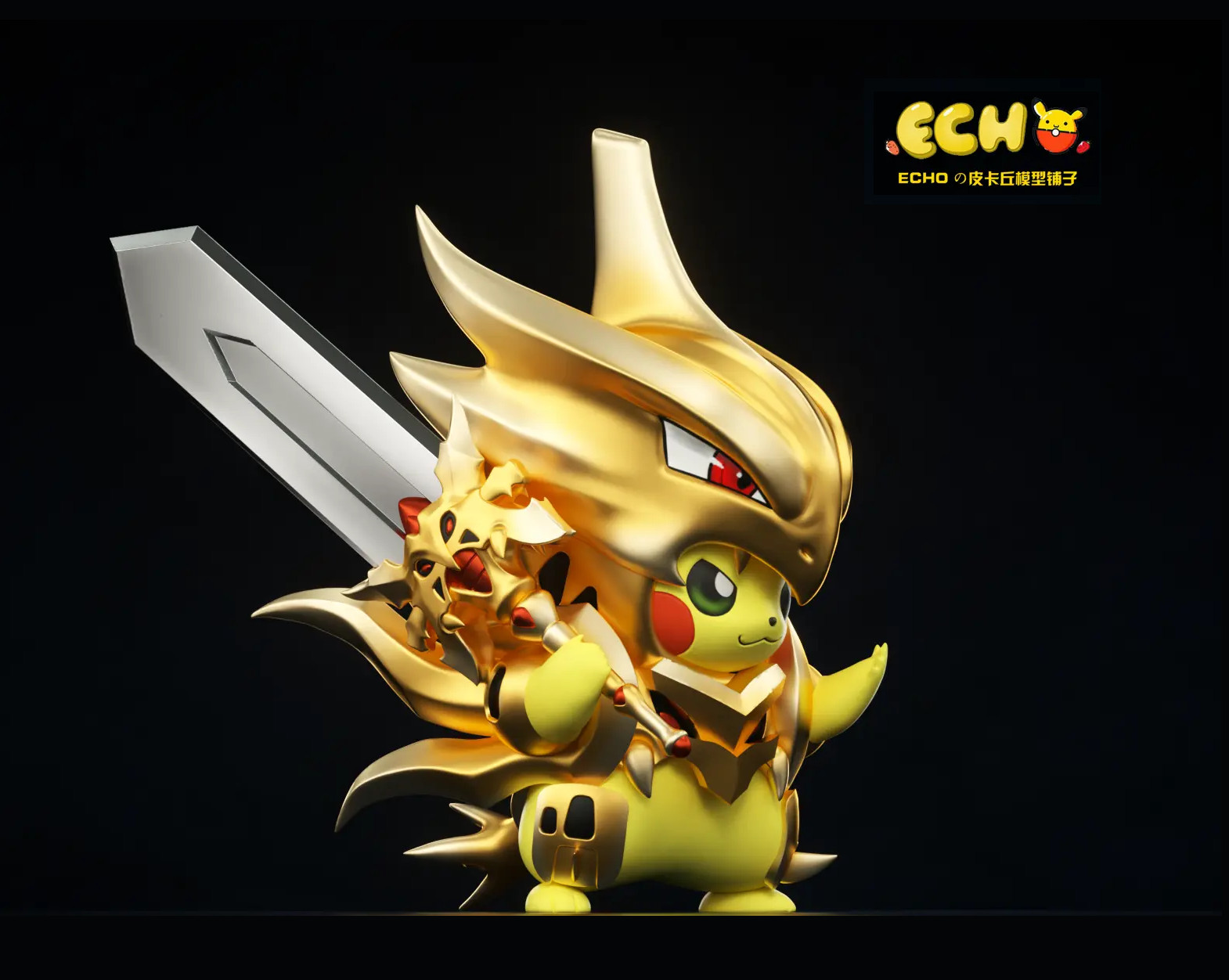 Pikachu Poncho Mega Tyranitar SHINY Resin Statue Cosplay Figure ECHO Studios