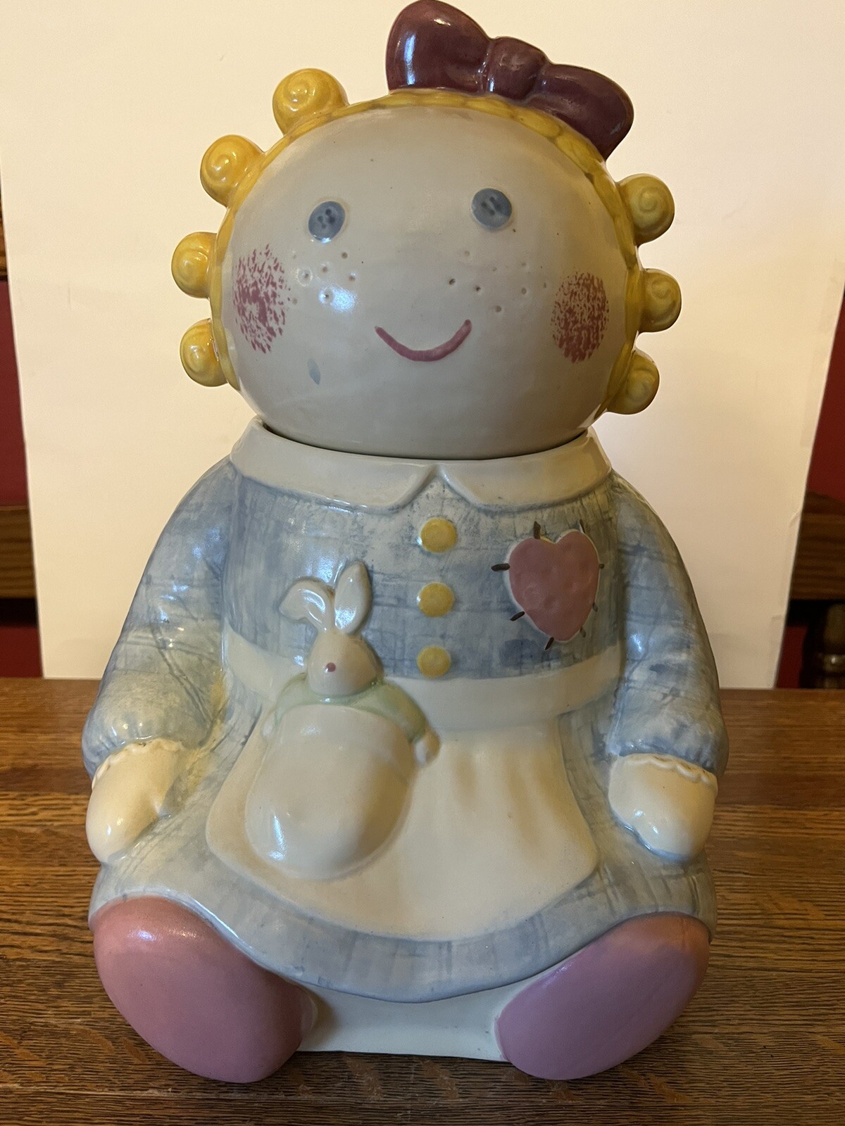 Vintage Treasure Craft “Sugar” Cookie Jar Blonde Rag Doll Vintage Treasure Craft “Sugar” Cookie Jar Blonde Rag Doll