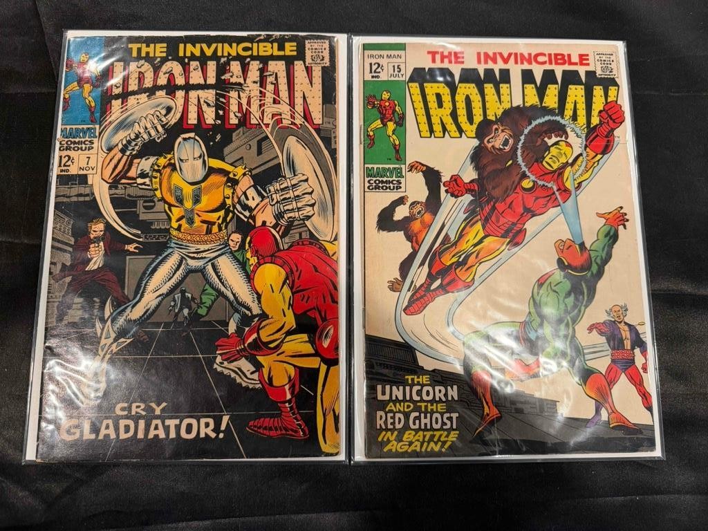 Iron Man #7 #15 Marvel 1968 1969 Silver Age Gladiator 1st Alex Nevsky Lot