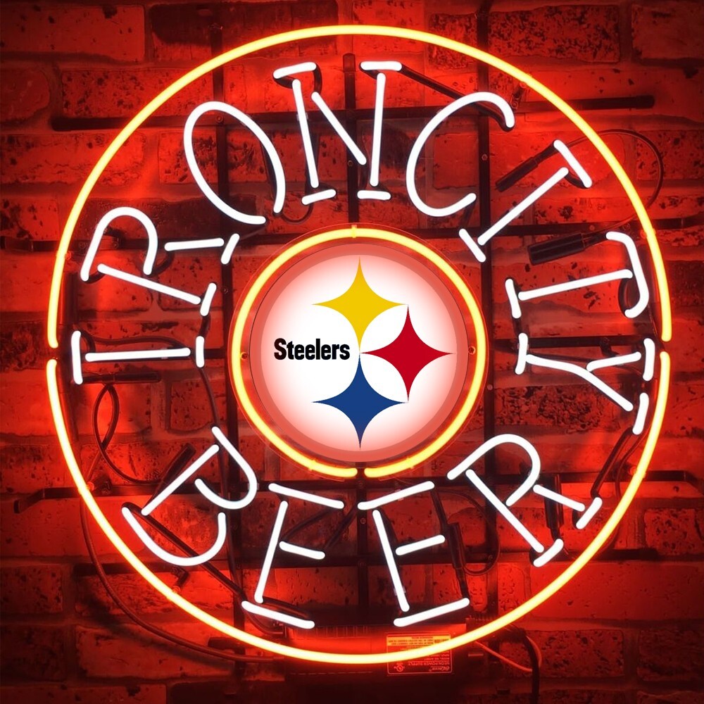 Pittsburgh Steelers Iron City Neon Signs Bar Sport Pub Store Wall Decor DE 18x18