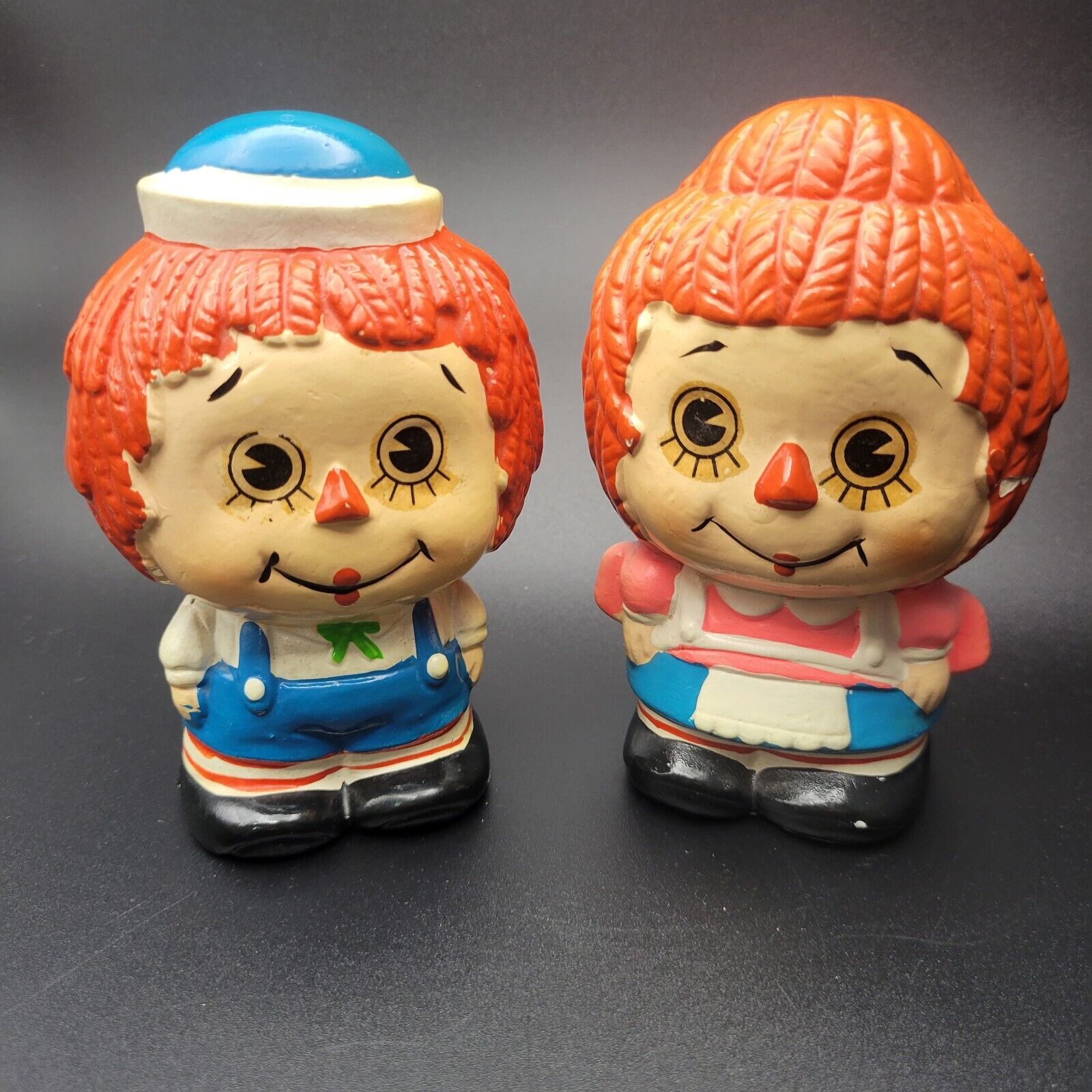 Vintage Raggedy Ann and Andy Ceramic Piggy Banks Made In Japan