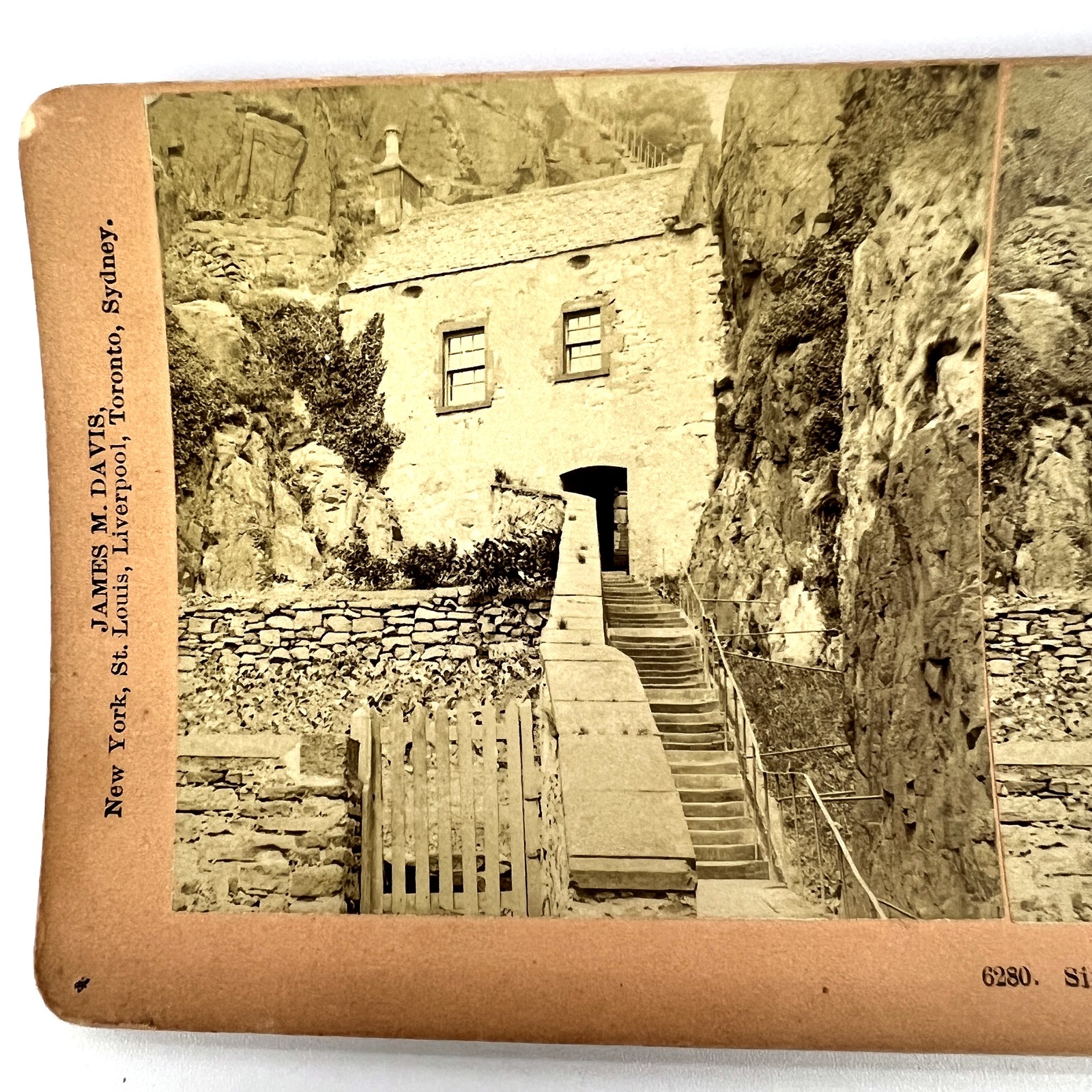 BW Kilburn Stereoview Sir William Wallace Prison Dumbarton Castle Scotland 1891