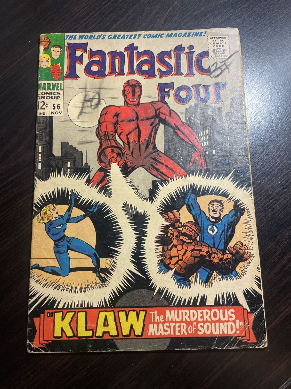 Vtg Fantastic Four #56 Klaw the Murderous Master of Sound Marvel Comics