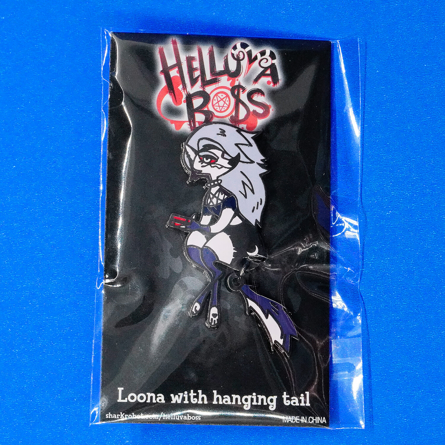 Helluva Boss Loona w/ Hanging Tail Enamel Pin Vivziepop Luna Furry 