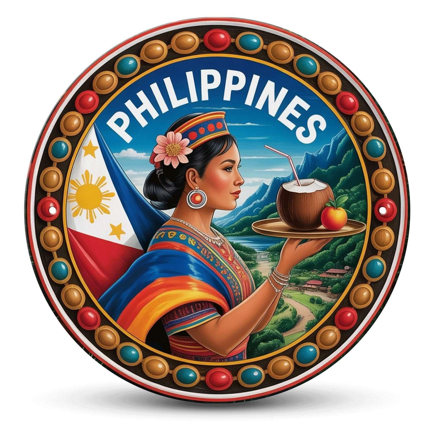 Philippines Vintage Philippines Lady Tin Metal Signs Home Décor 8x8 Philippines Vintage Philippines Lady Tin Metal Signs Home Décor 8x8