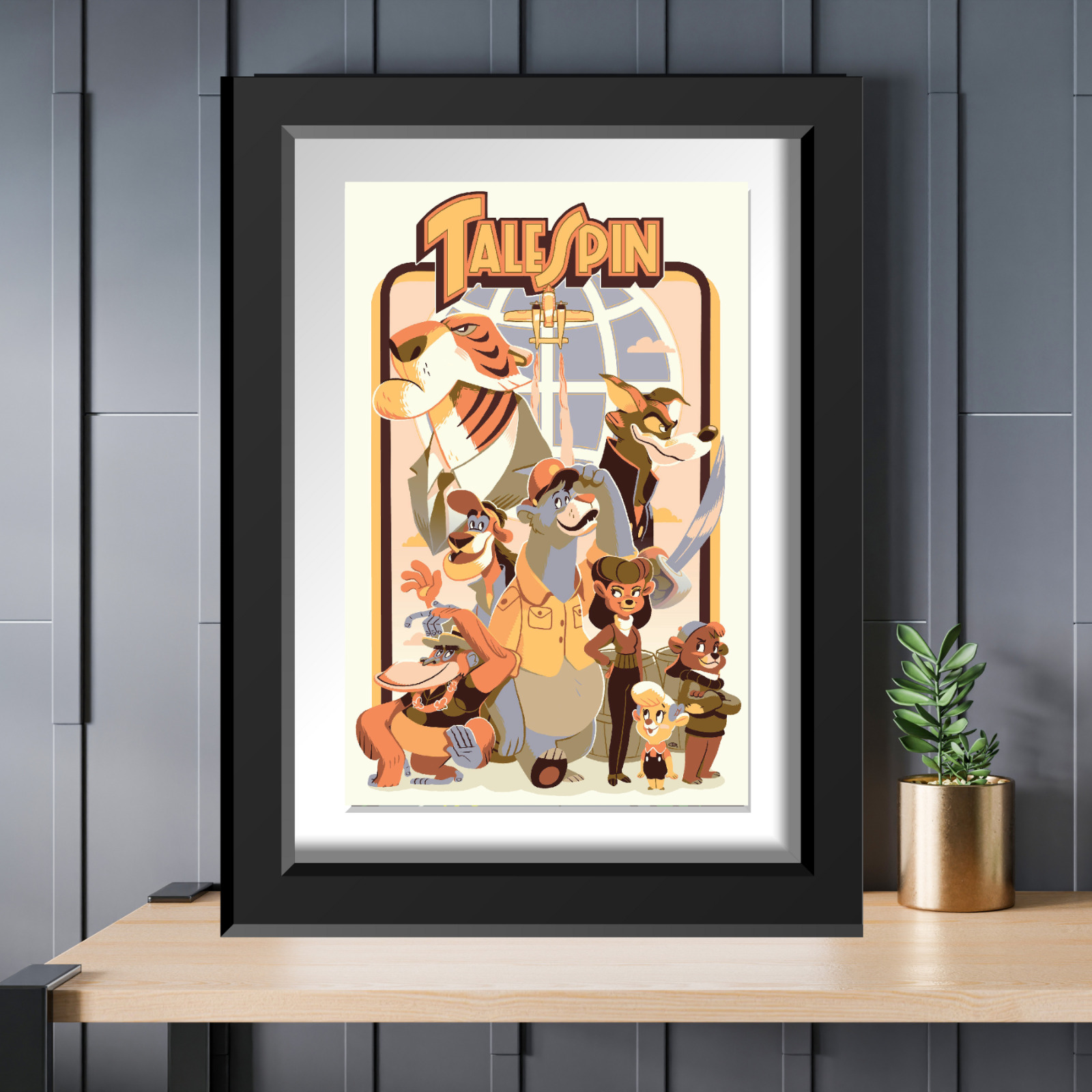 Disney Afternoon Talespin Baloo Wildcat Rebecca Kit King Louie Shere Khan Poster