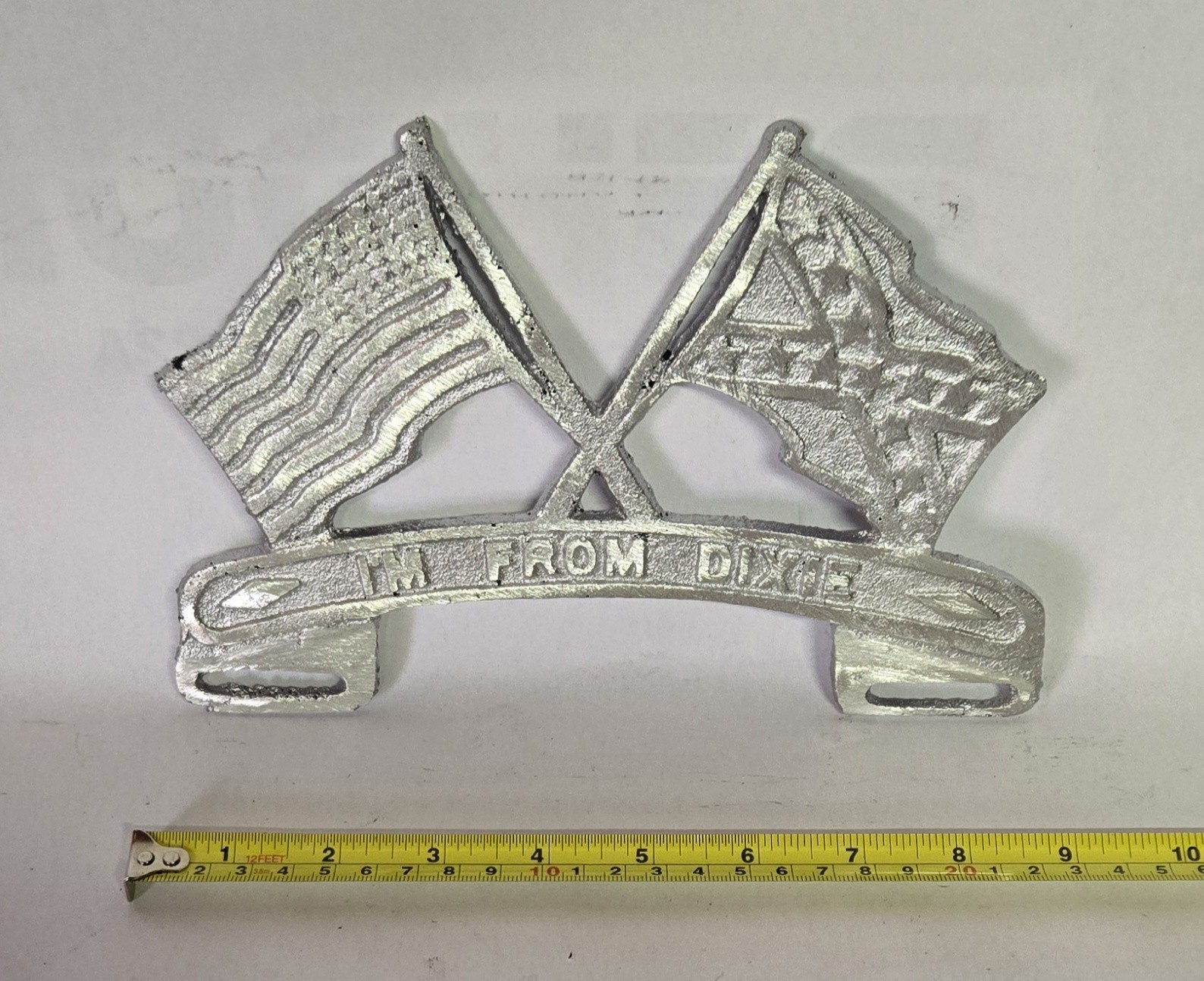 Vintage Cast Aluminum I'm From Dixie Topper Car Club Plaque Vintage Cast Aluminum I'm From Dixie Topper Car Club Plaque