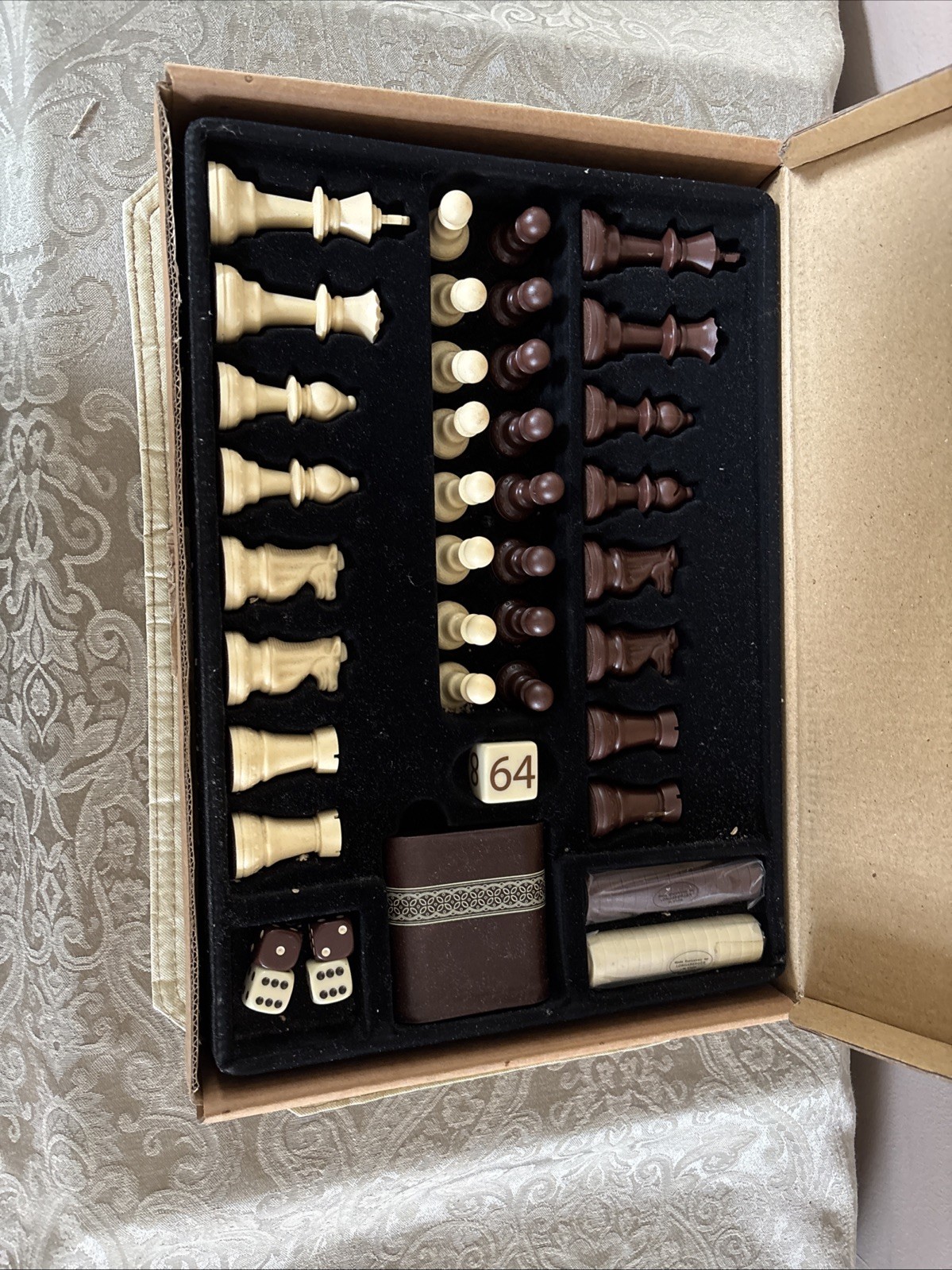 NEW Longaberger All In One Game Accessory Kit 50331 Chess Checkers Backgammon