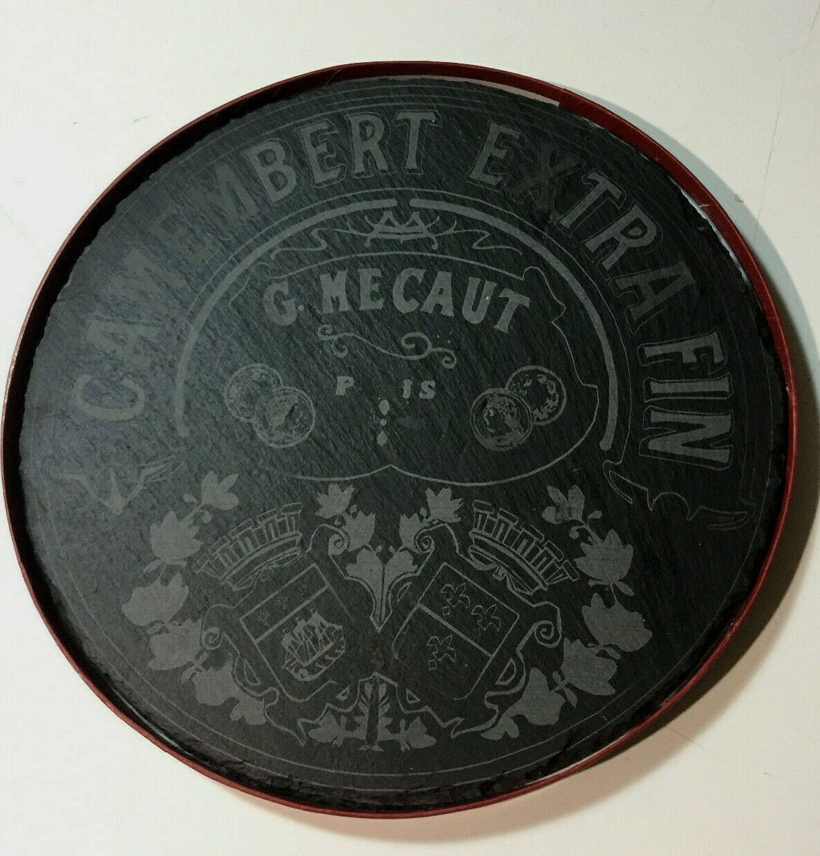 Rare Camembert Extra-Fin G. Mecaut Paris Slate Platter 11\