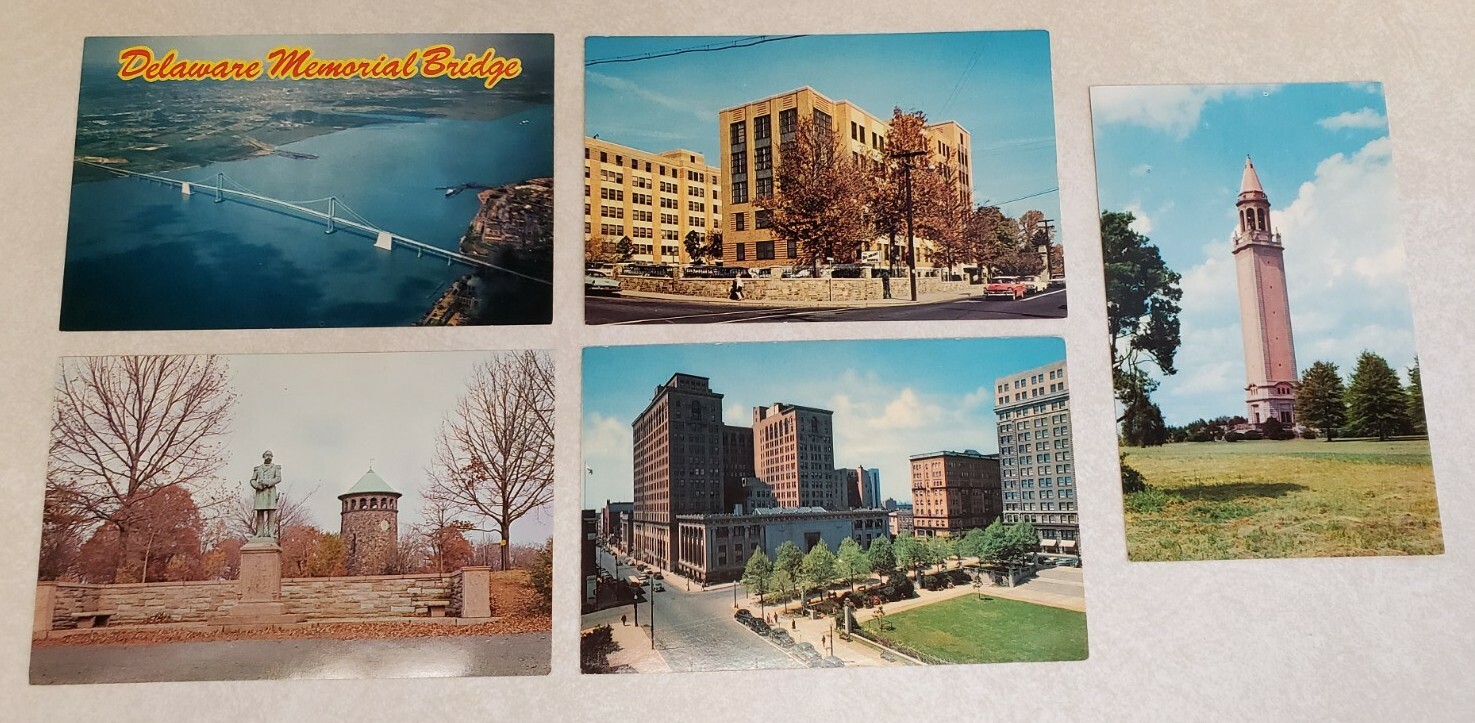 Vintage Wilmington Delaware Postcard Lot of 5 - Memorial Bridge Monuments