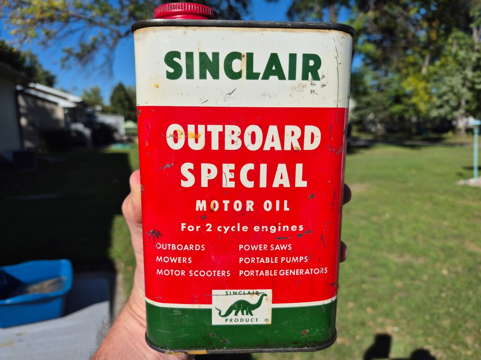 Vintage Sinclair Outboard Special Motor Oil Can 1 Quart Empty