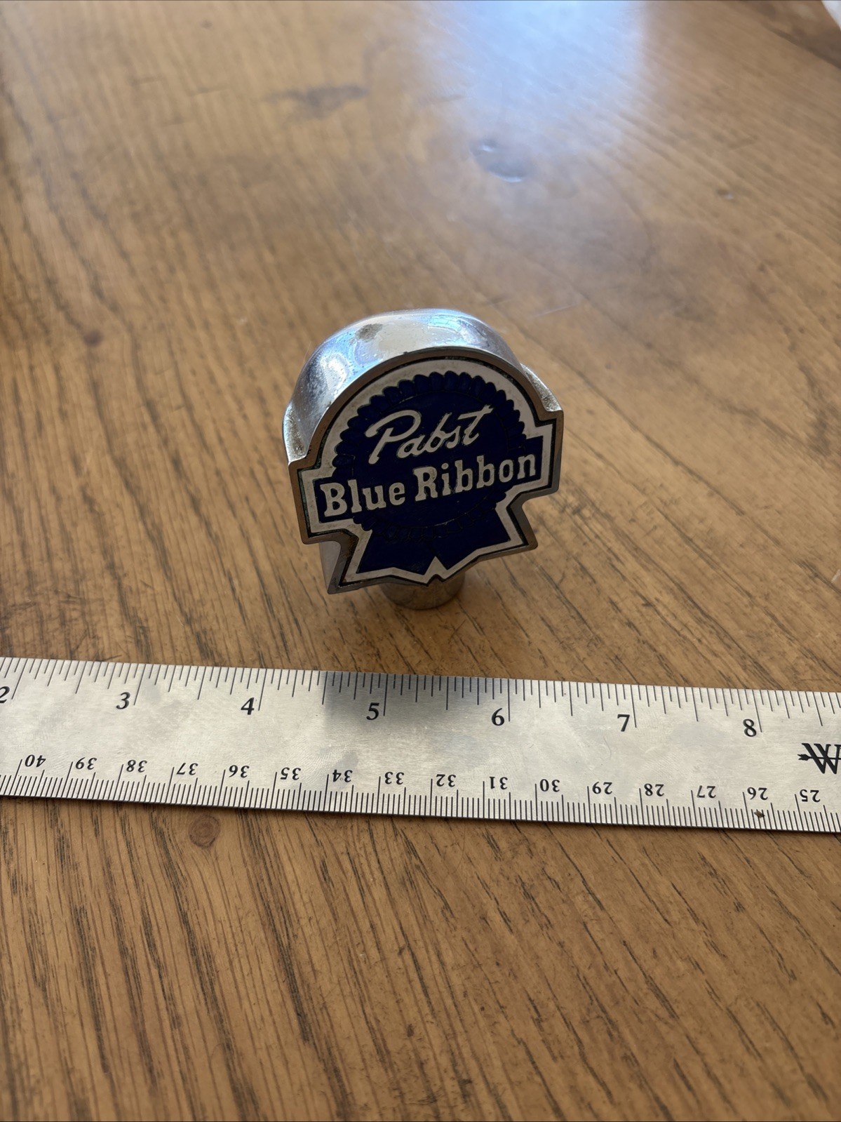 Rare Early Beer Tap Knob Pabst Blue Ribbon Full Logo Shaped Handle Rare Early Beer Tap Knob Pabst Blue Ribbon Full Logo Shaped Handle