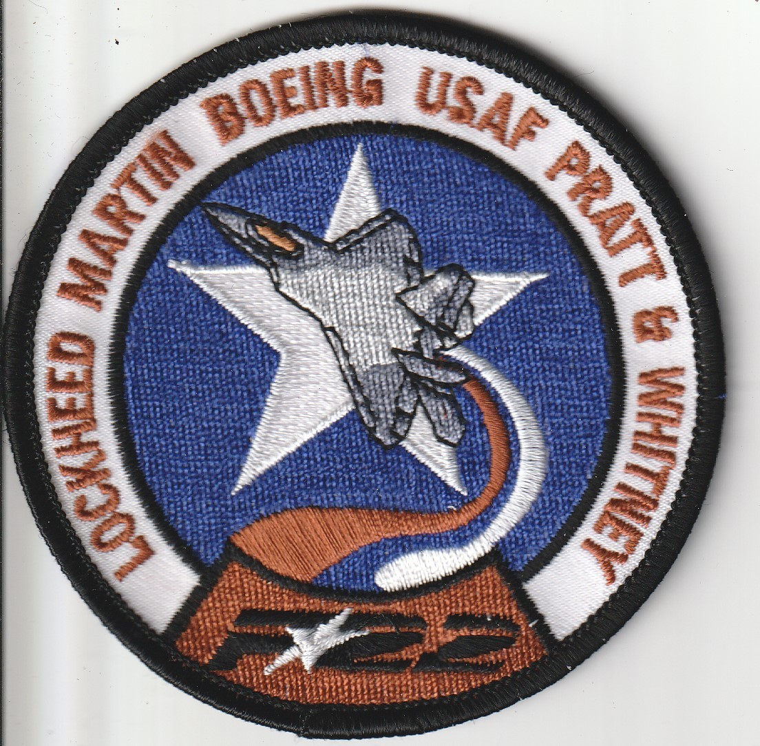 USAF air force  F-22 Lockheed Martin Boeing Pratt & Whitney patch