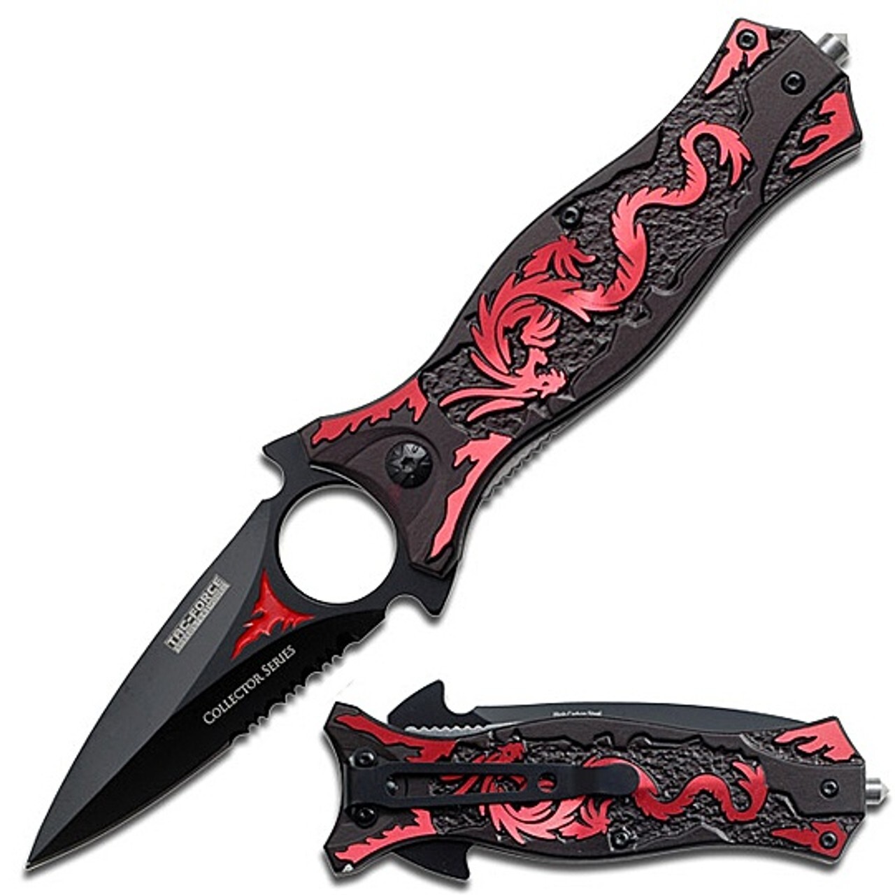 TAC Force Spring Assisted Knife - Dragon Dagger - RED(TF-707RD)