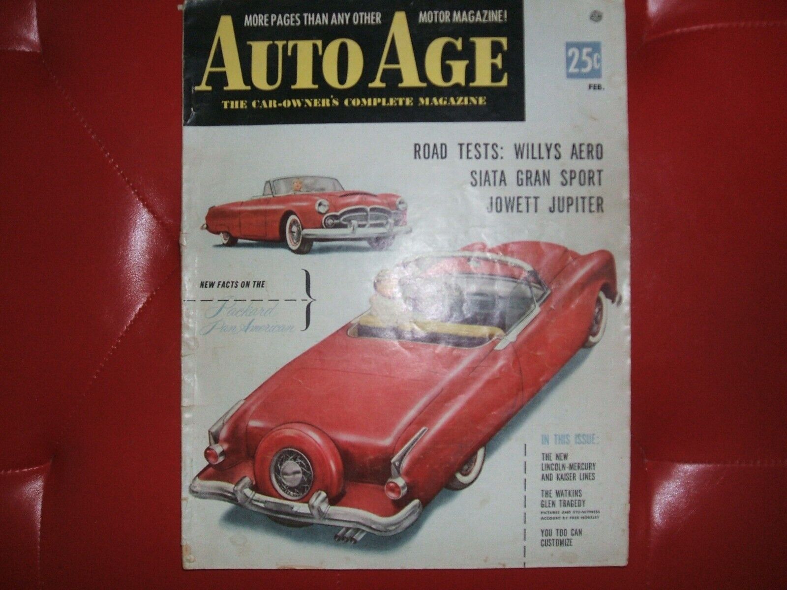 AUTO AGE MAGAZINE - FEB. 1953 - VINTAGE AUTOS, PACKARD PAN AMERICAN & MORE