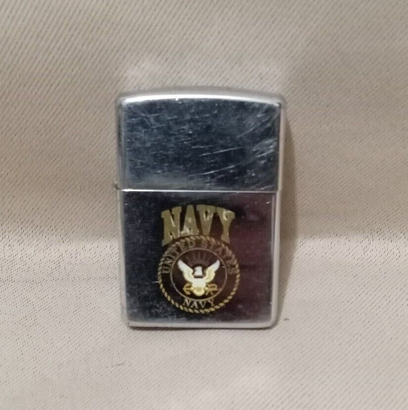 Zippo United States Navy engraved Chrome Lighter