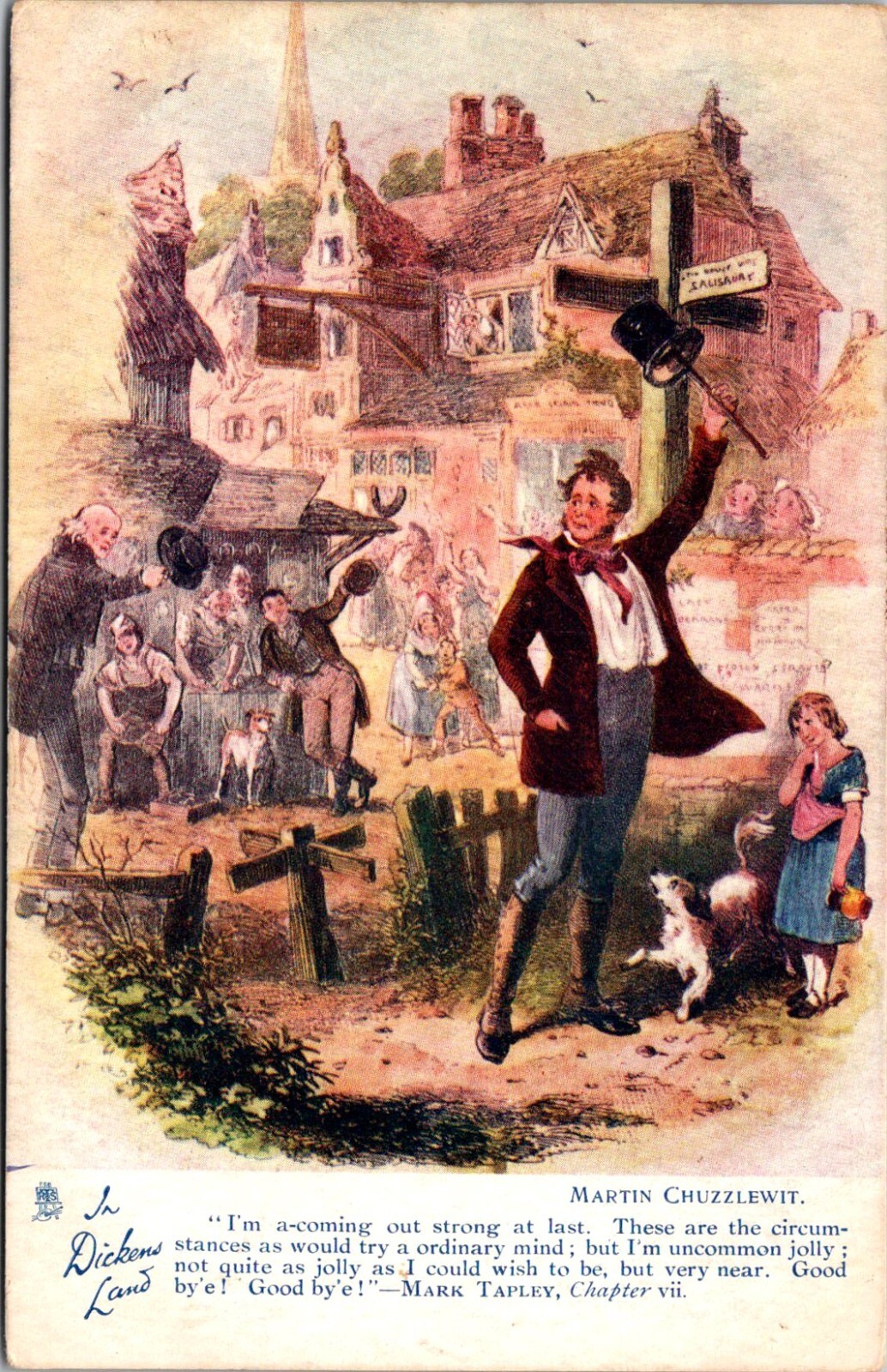 Charles Dickens, Martin Chuzzlewit Tuck 7058 Vintage Postcard K02