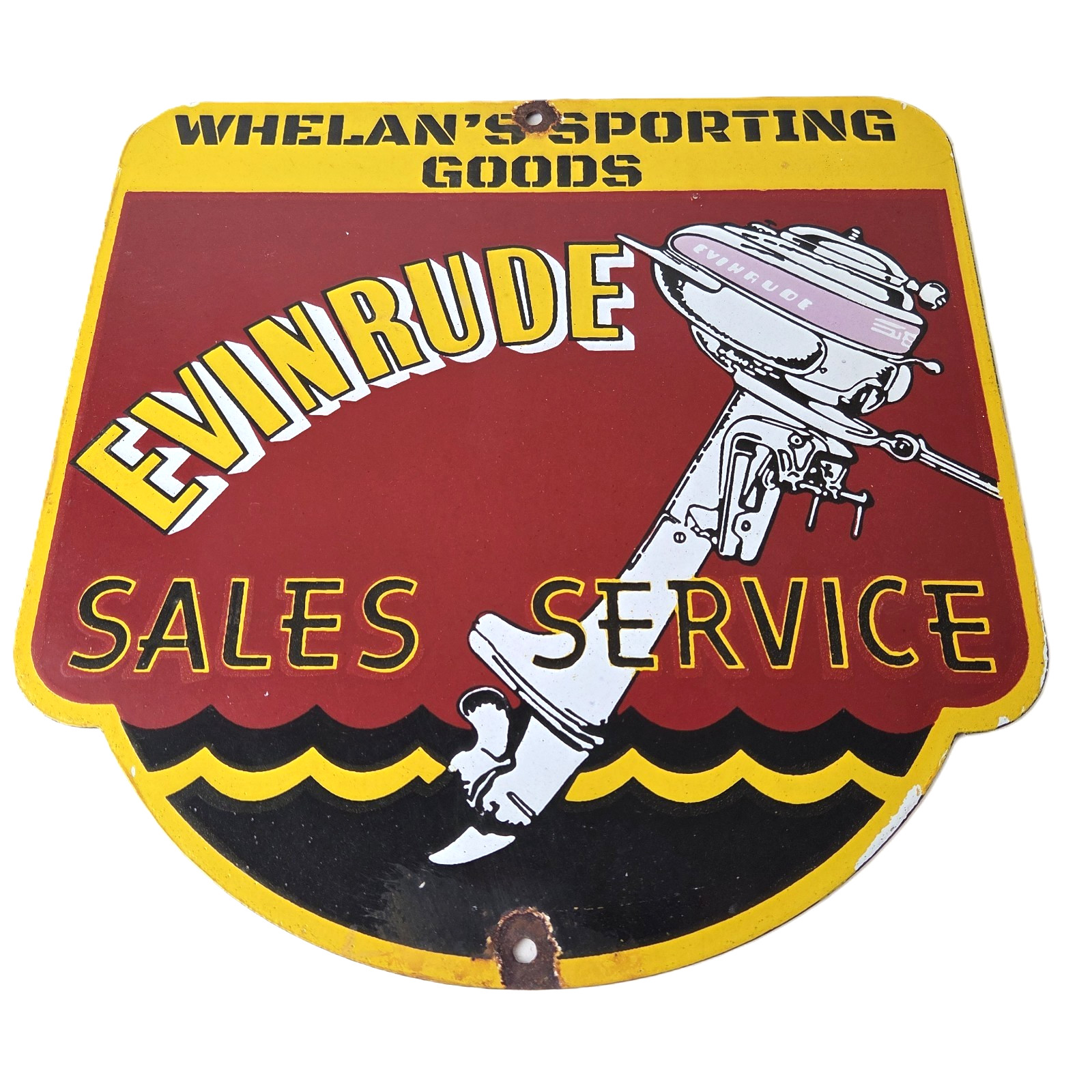 Vintage Evinrude Outboards Sign - Porcelain Marine Boating Fishing Gas Pump Sign Vintage Evinrude Outboards Sign - Porcelain Marine Boating Fishing Gas Pump Sign