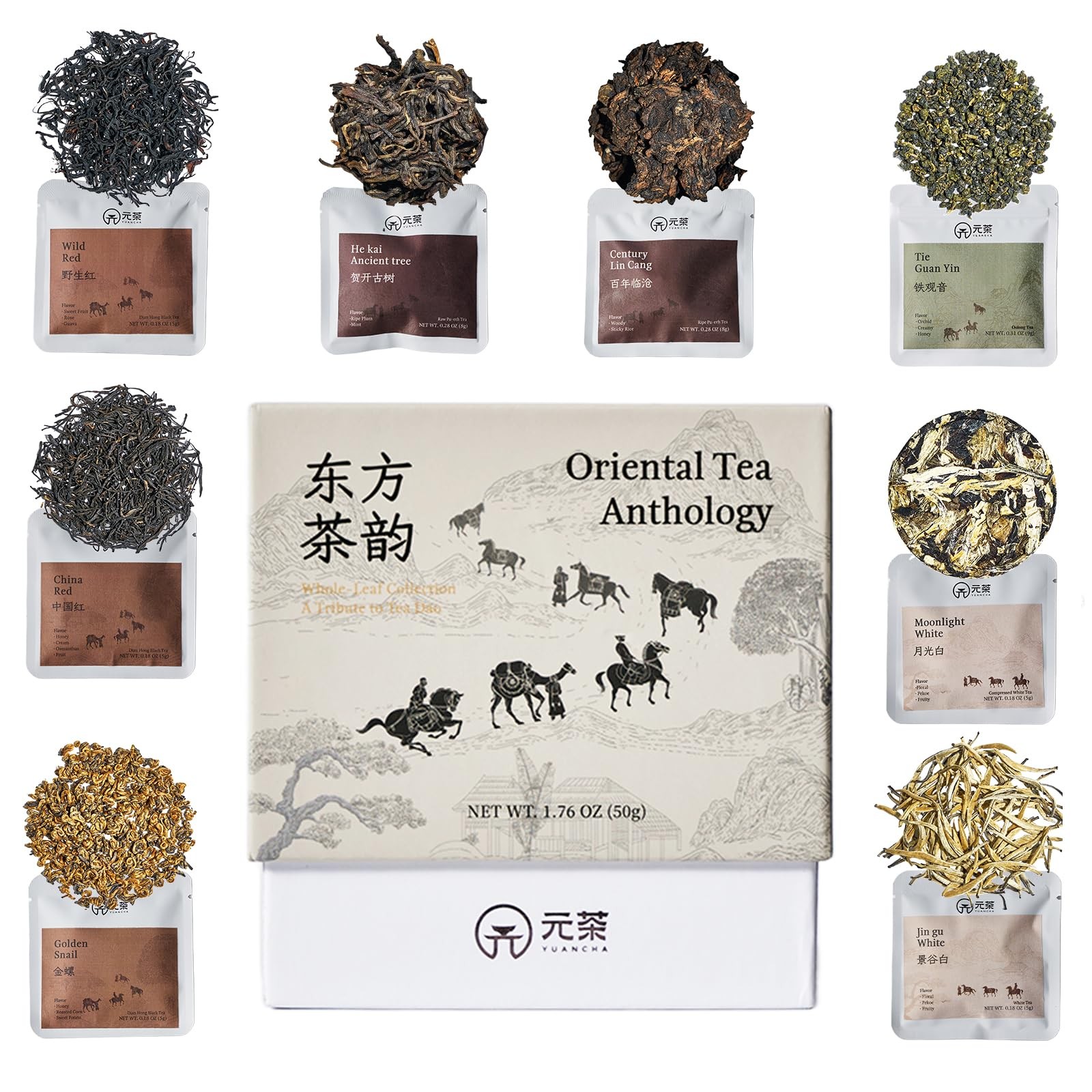 Chinese Loose Leaf Tea Sampler for Beginners, 8 Variety Whole Gift...