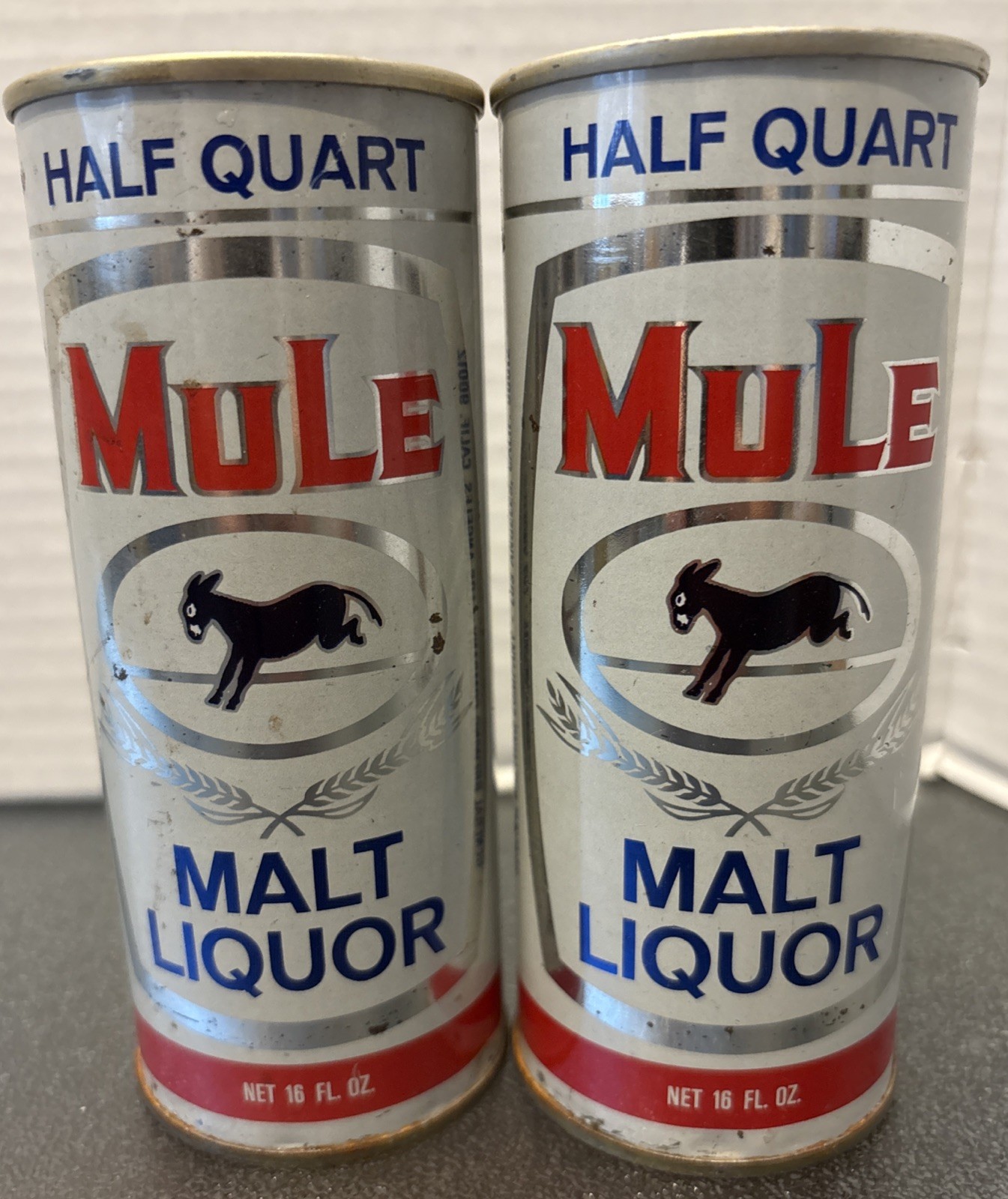 2-Mule Malt Liquor 16 oz Pull Tab bottom opened General Brewing, Los Angeles, CA