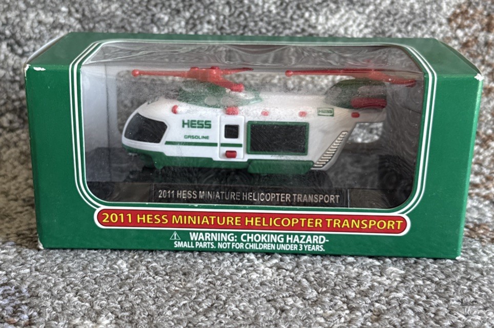 2011 Hess Miniature Helicopter Transport Collectible NEW