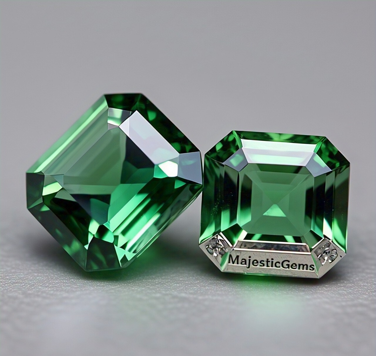 AAA+2 Ct Fancy Green Cushion Cut VVS1 Diamond Premium Quality Gemstone 6x6m 2Pcs