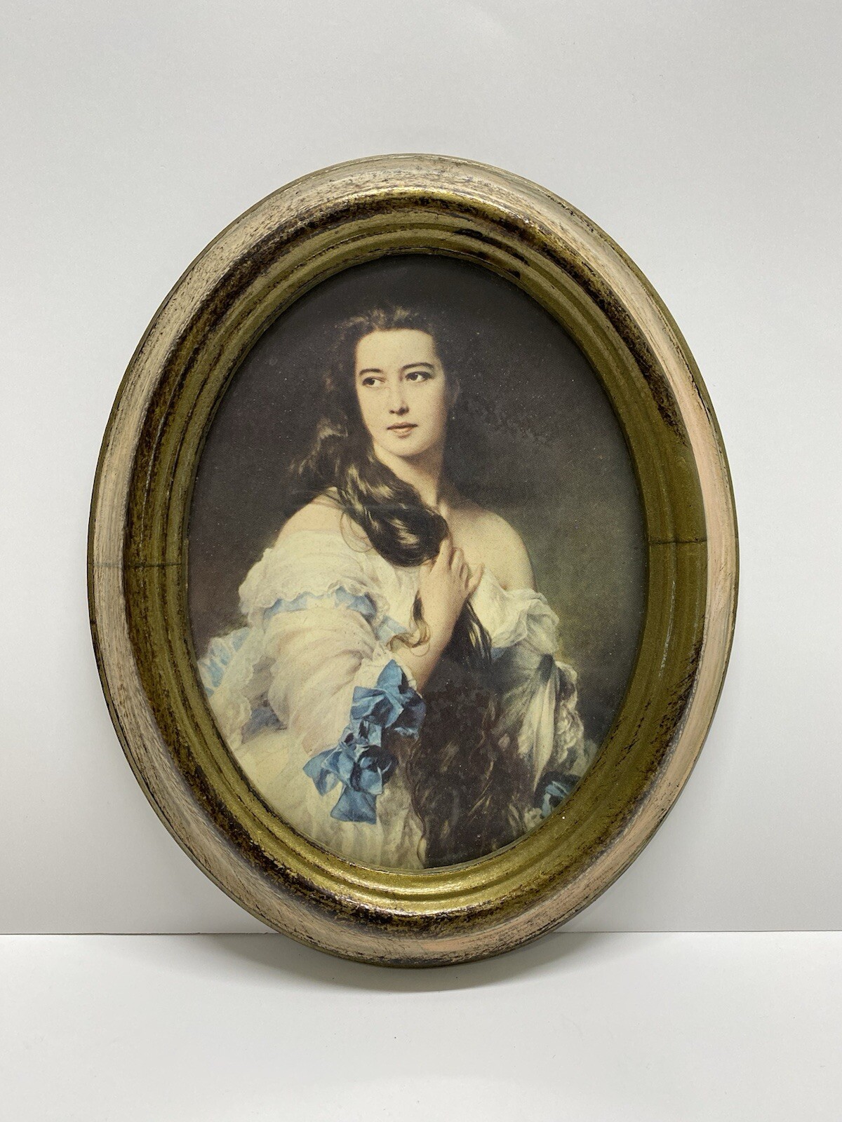 Vintage 1845 Made In Italy Handcrafted Small Portrait Of Barbara Dmitrievna 8X6”