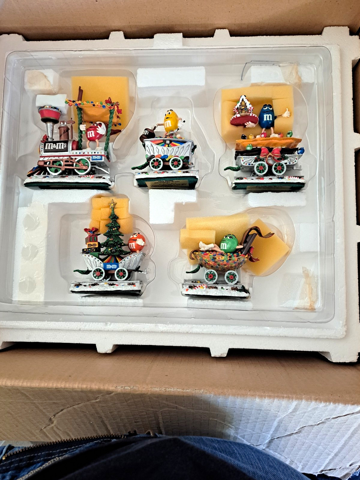 M&M\'s Christmas Train Character Figurines 5-Piece Set, Multicolor