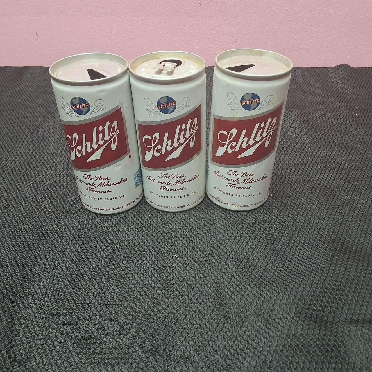 Vintage Schlitz Beer Cans 12 oz Set of 3