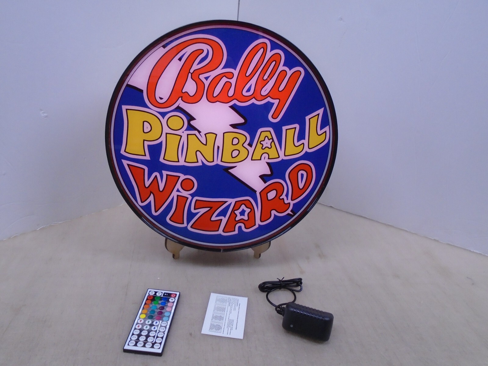 Bally Pinball Wizard 15-inch Round LED Wall Display light box
