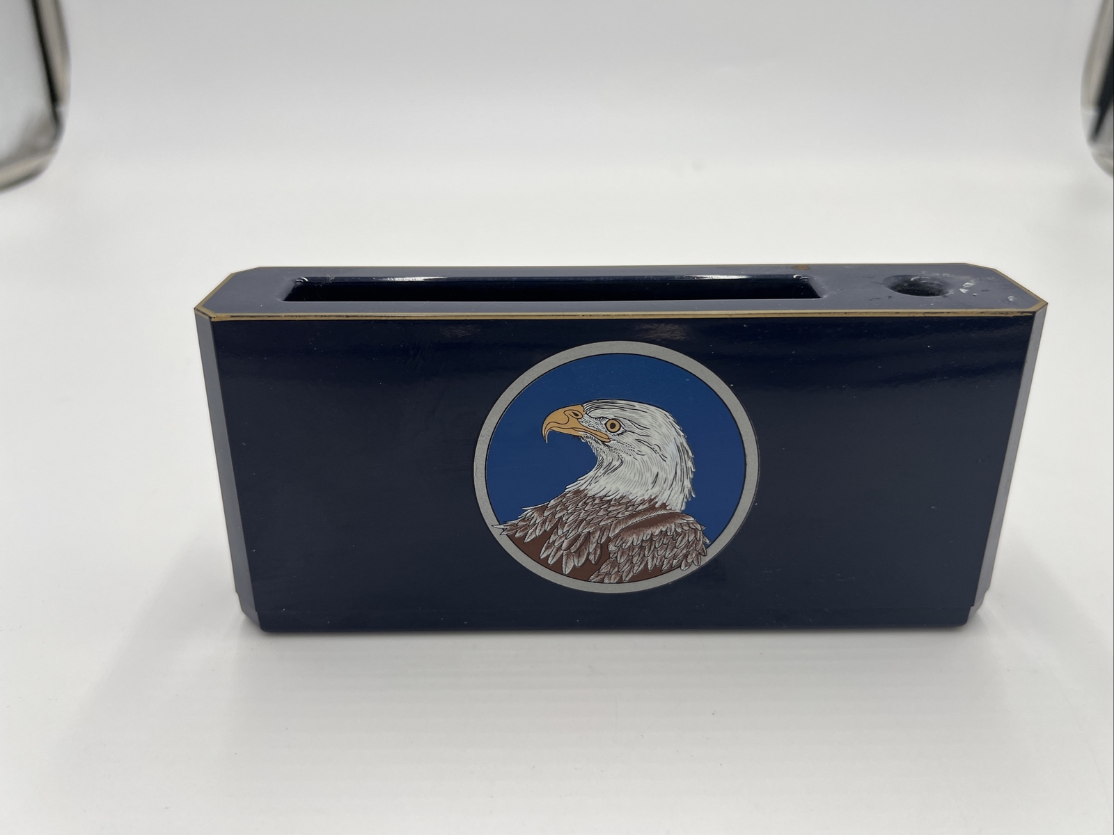 Vintage Otagiri Lacquerware Notepad Holder Bald Eagle
