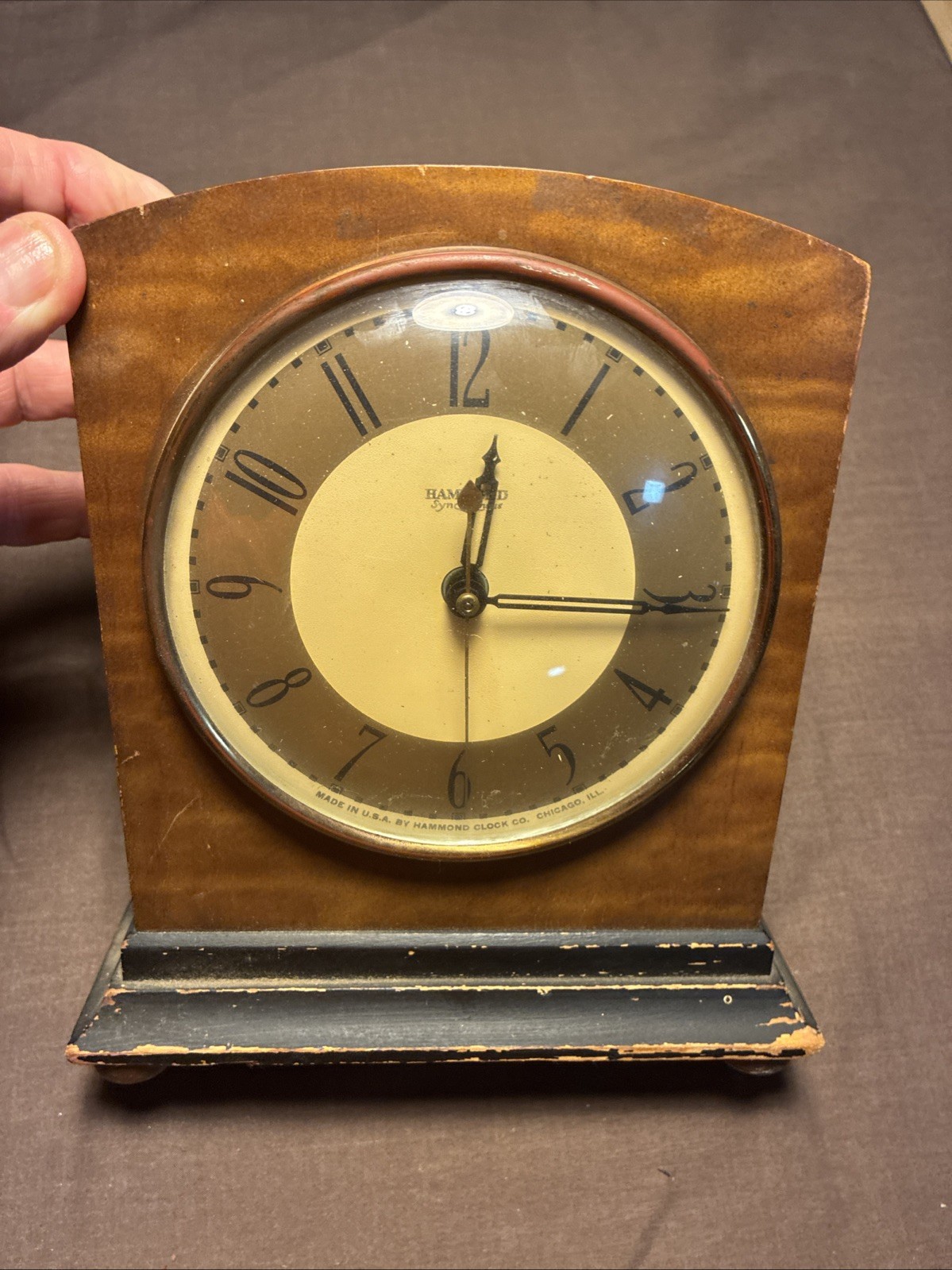 Hammond Synchronous Art Deco Mantle Clock Ca 1930s Still Runs Original Wiring