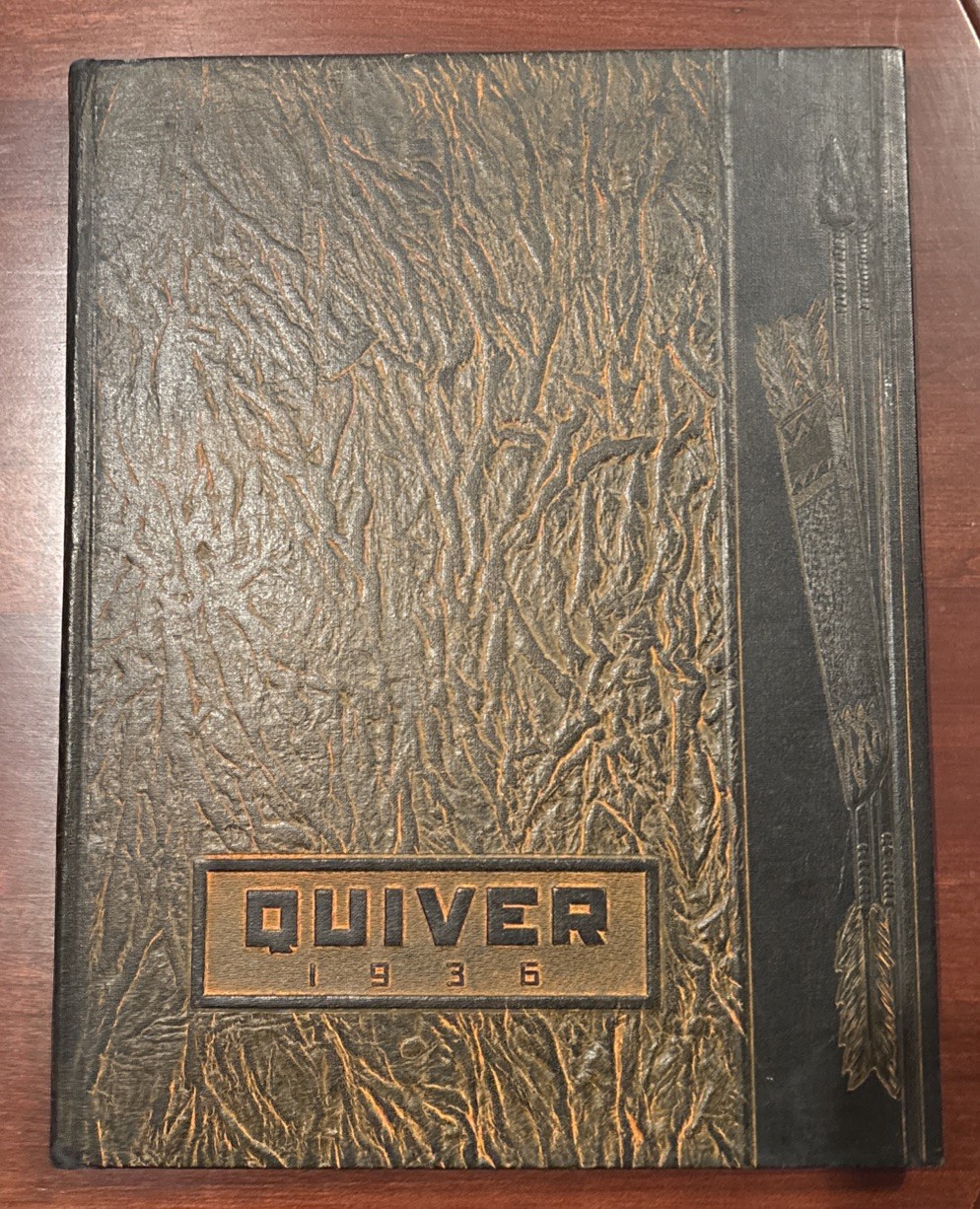 VINTAGE 1936 PONTIAC MICHIGAN SENIOR HIGH SCHOOL QUIVER YEARBOOK EMBOSSED